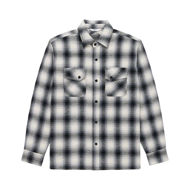 Crosscut Flannel - Cream/Black Plaid sold by BlackBlue