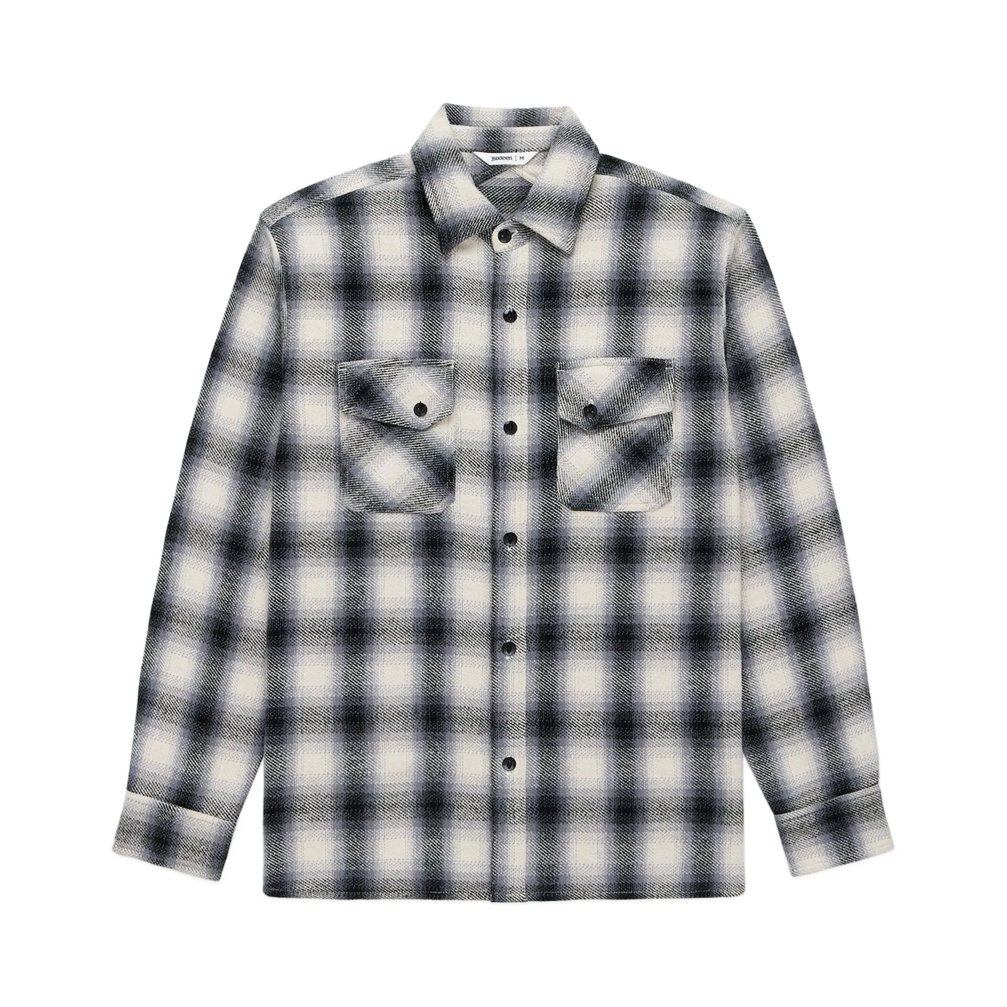 Crosscut Flannel - Cream/Black Plaid sold by BlackBlue