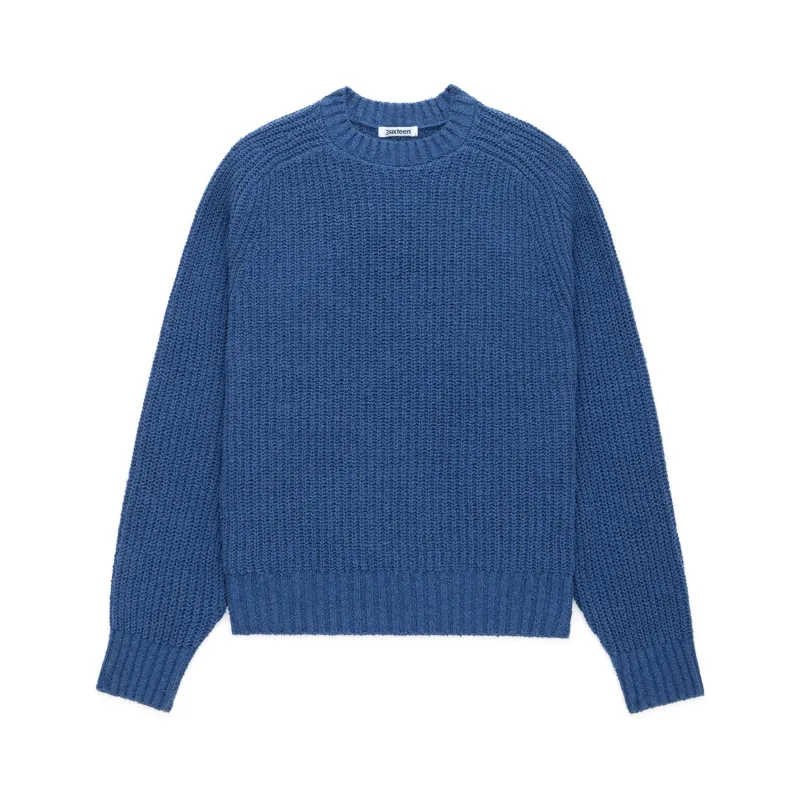 Cotton Crewneck Sweater - Lapis Boucle sold by BlackBlue