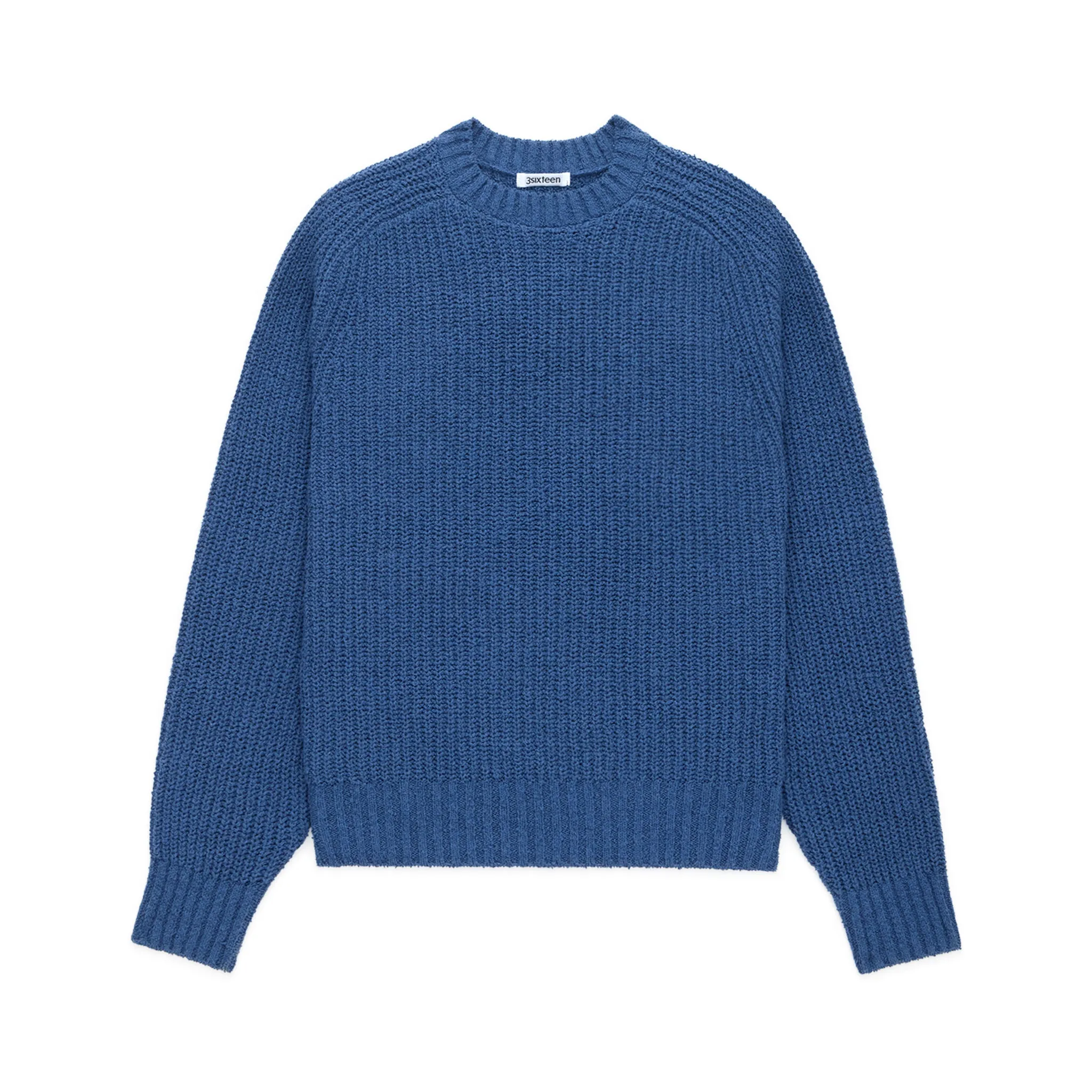 Cotton Crewneck Sweater - Lapis Boucle sold by BlackBlue