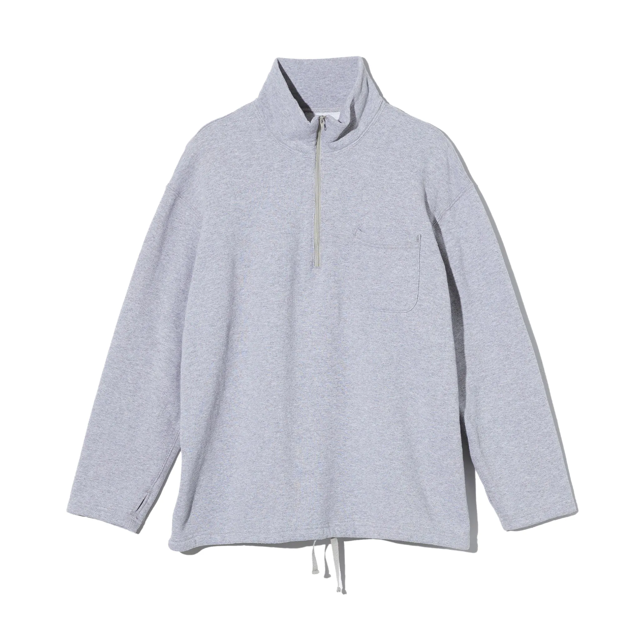 Zip Mock Neck - Heather Grey 12oz Cotton Fleece sold by BlackBlue