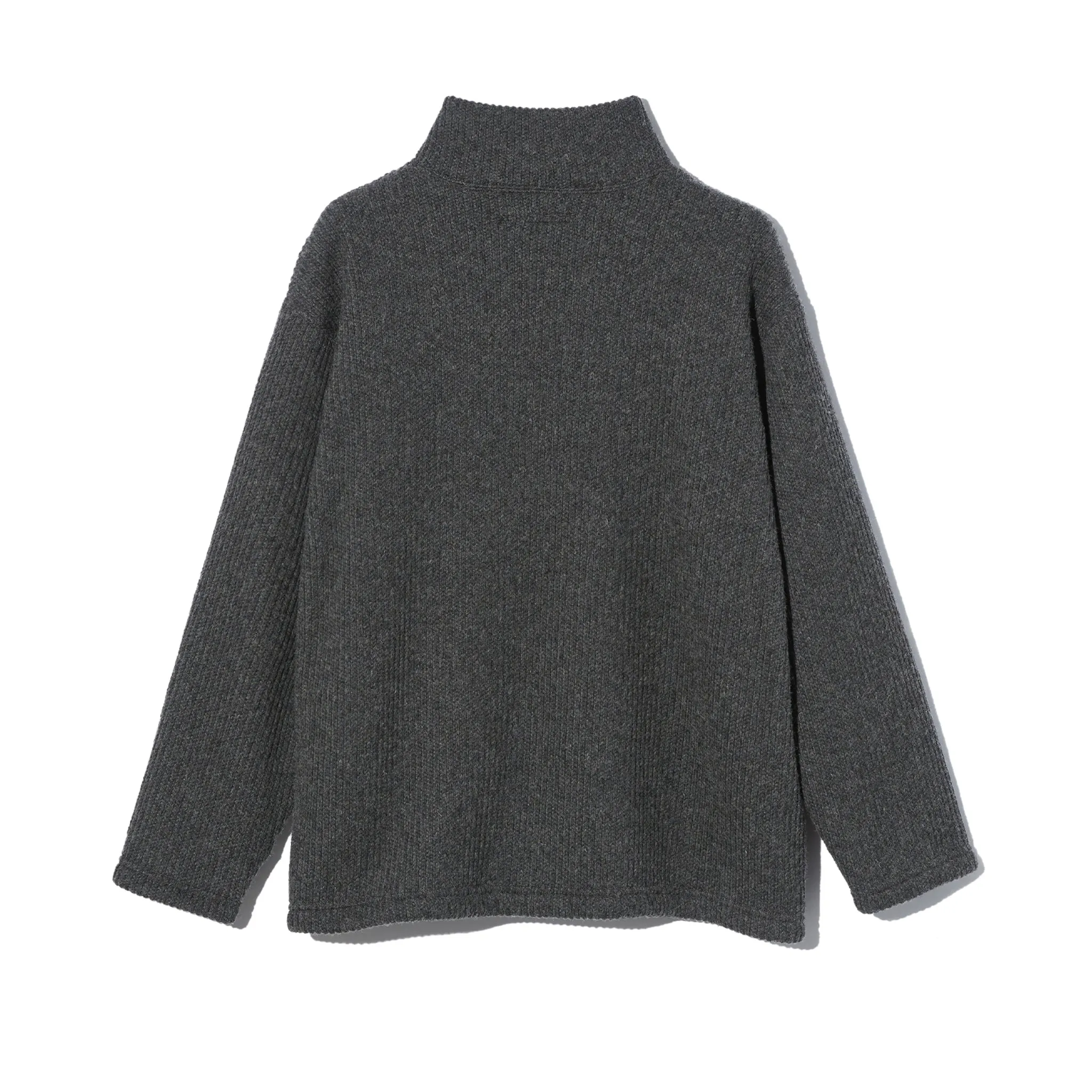 Zip Mock Neck - Charcoal Wool Poly Nep Sweater Knit sold by BlackBlue product image thumbnail 2