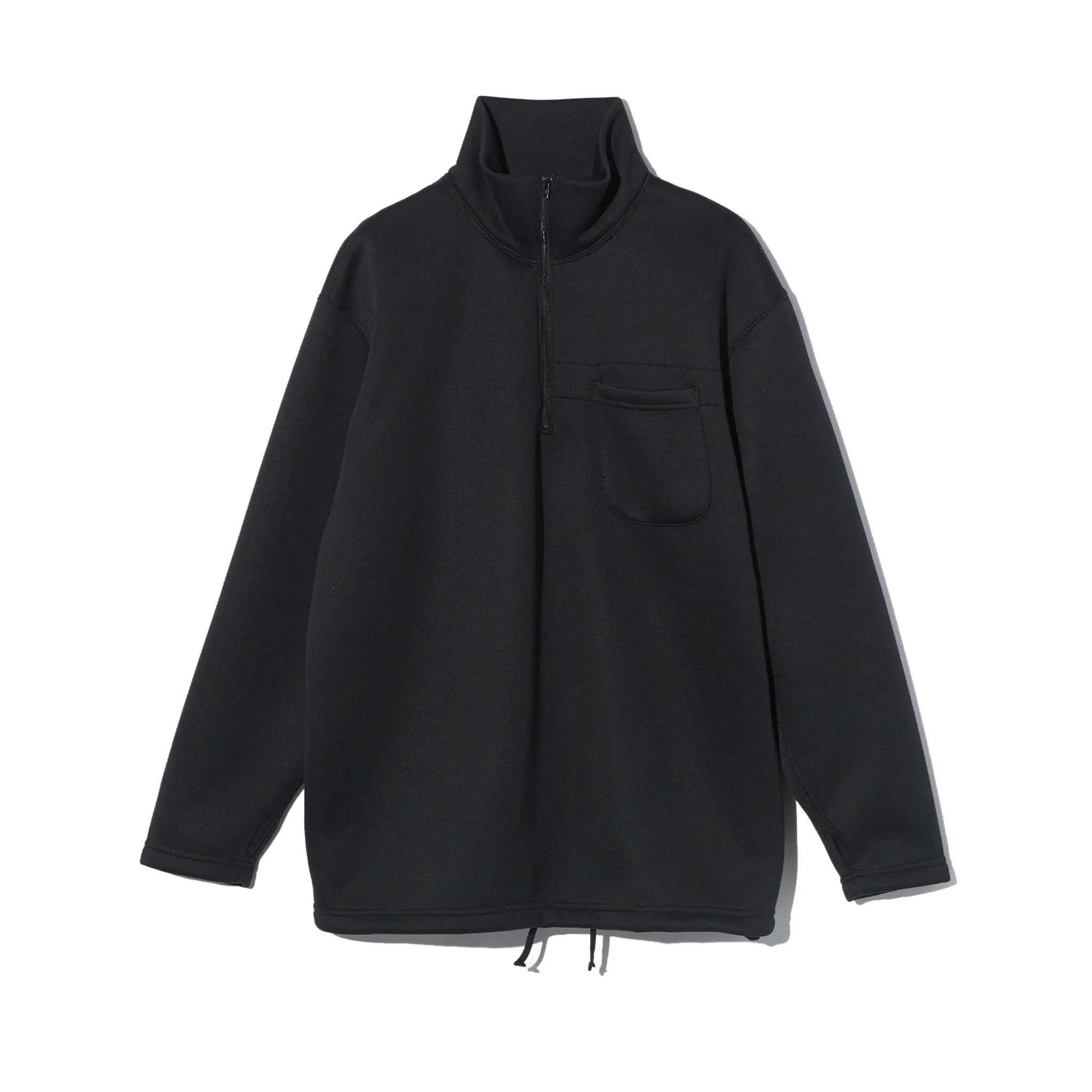 Zip Mock Neck - Black Polyester Fleece sold by BlackBlue