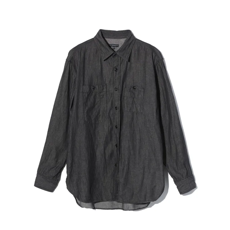 Work Shirt - Black Cotton Denim Shirting sold by BlackBlue