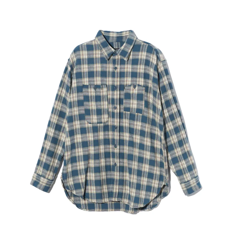 Work Shirt - Navy Cotton Plaid Jacquard sold by BlackBlue
