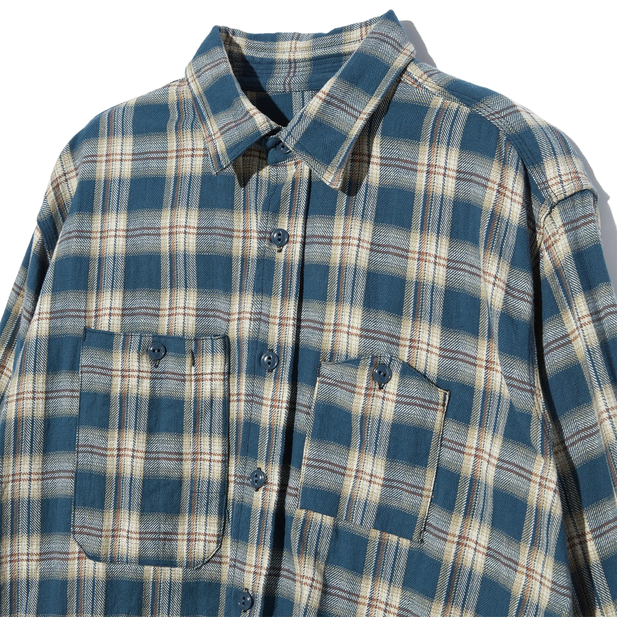 Work Shirt - Navy Cotton Plaid Jacquard sold by BlackBlue product image thumbnail 3