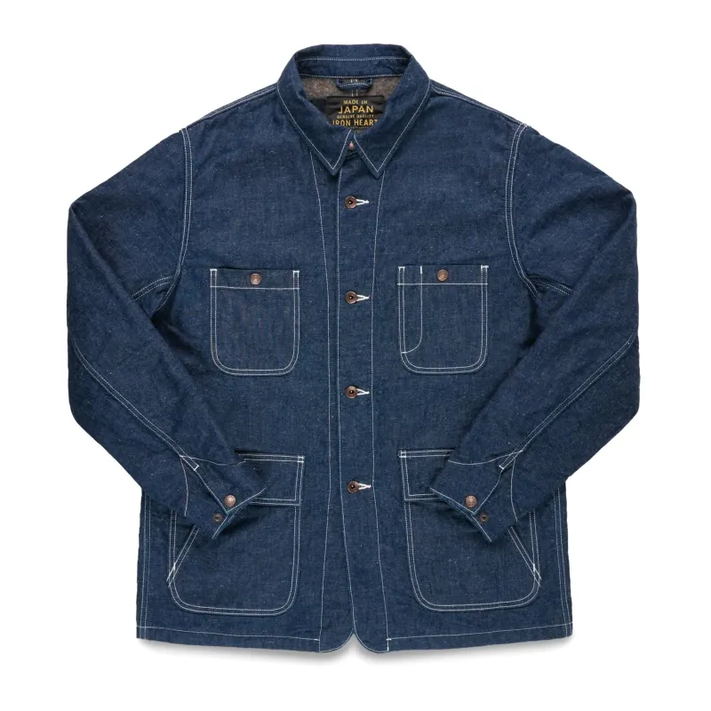 IHJ-149-IND 10oz Selvedge Denim Blanket Lined Chore Jacket - Indigo sold by BlackBlue