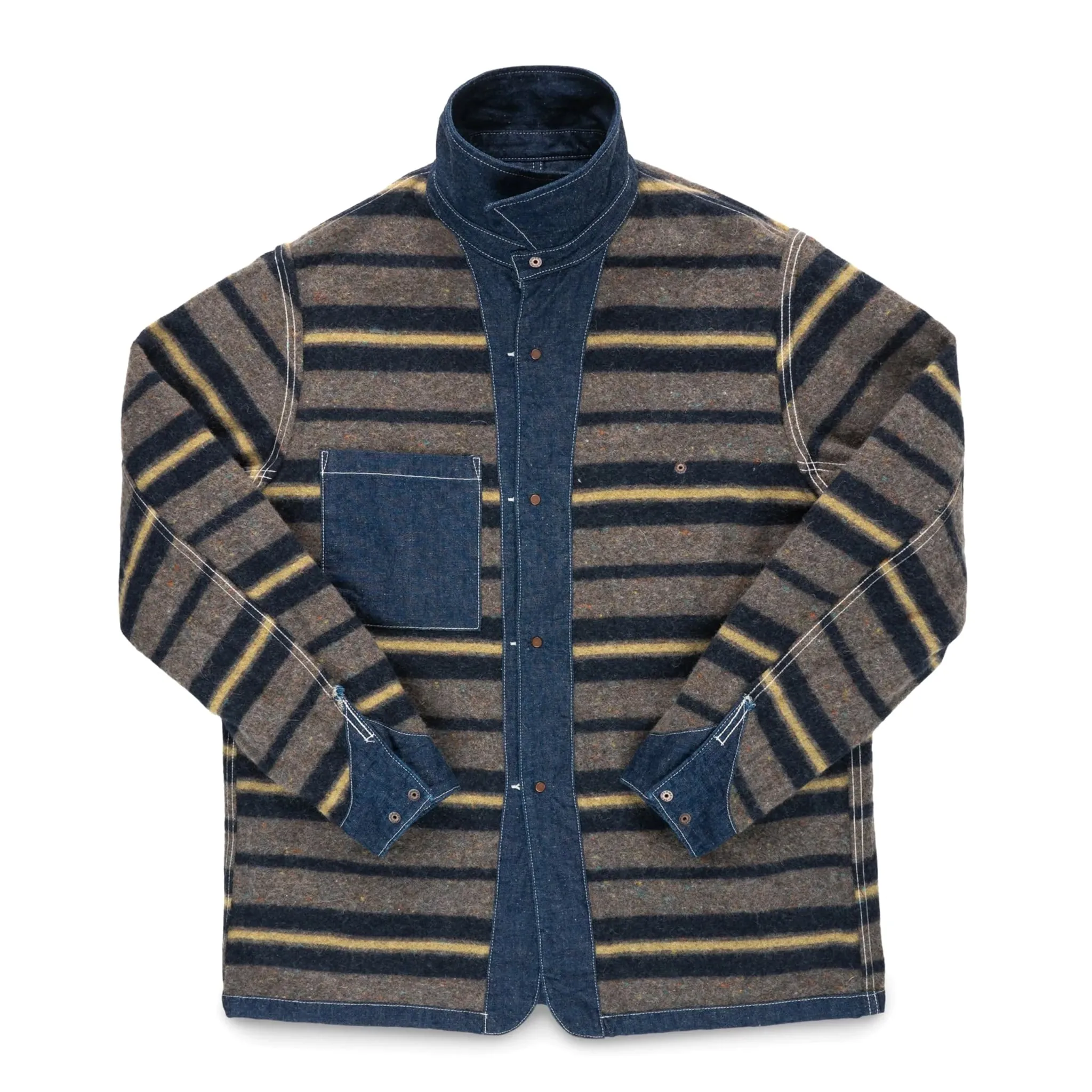 IHJ-149-IND 10oz Selvedge Denim Blanket Lined Chore Jacket - Indigo sold by BlackBlue product image thumbnail 3