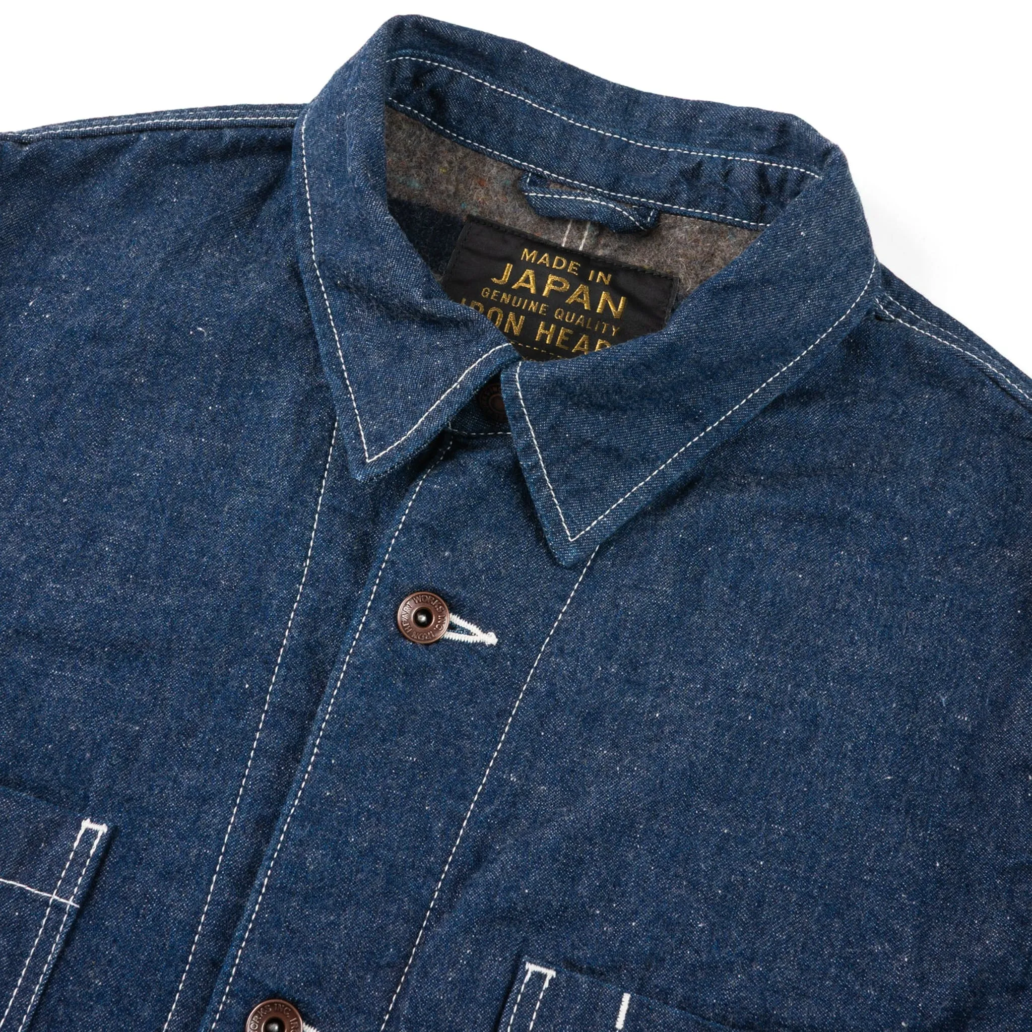IHJ-149-IND 10oz Selvedge Denim Blanket Lined Chore Jacket - Indigo sold by BlackBlue product image thumbnail 4