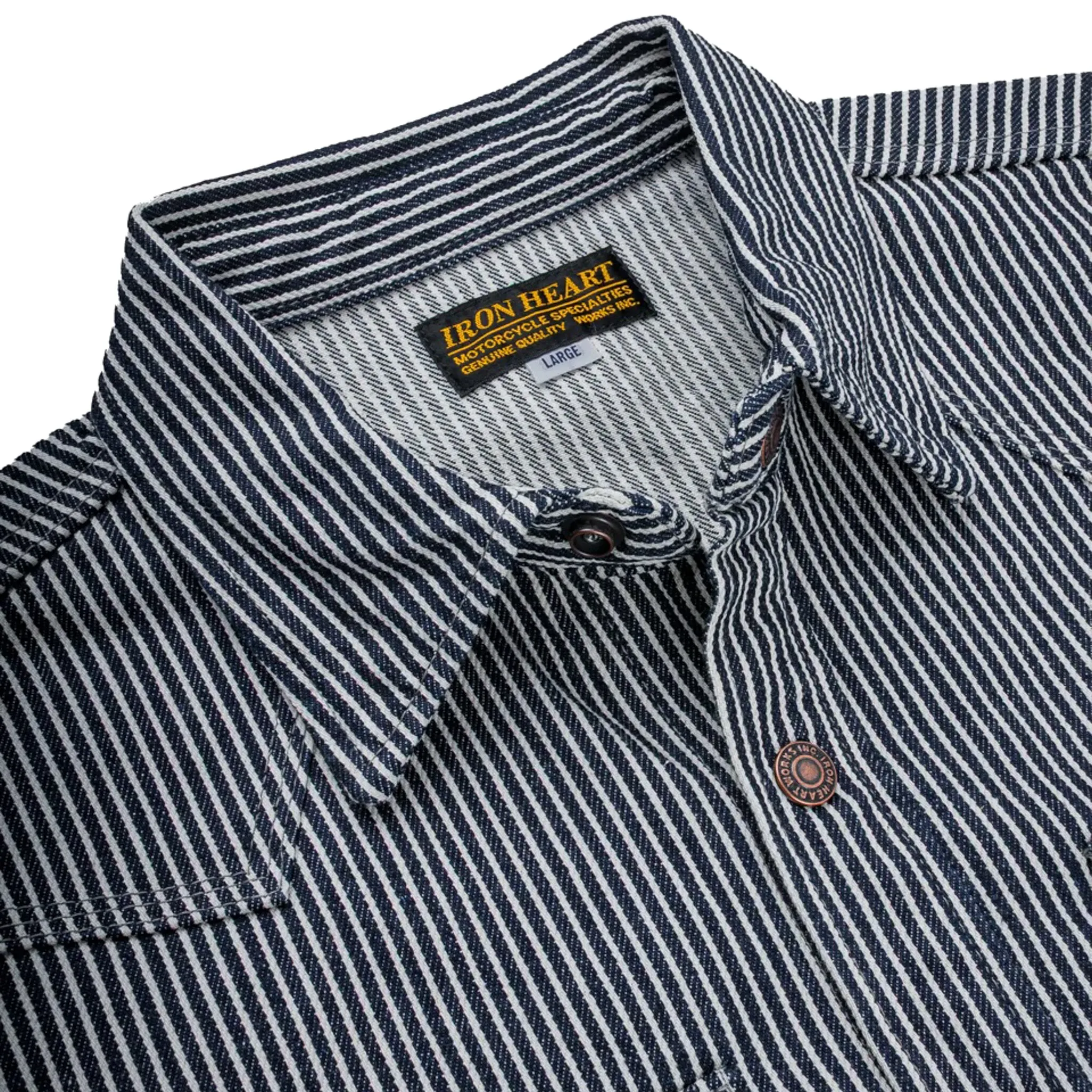 IHSH-421-IND 12oz Hickory Stripe CPO Shirt - Indigo sold by BlackBlue product image thumbnail 4