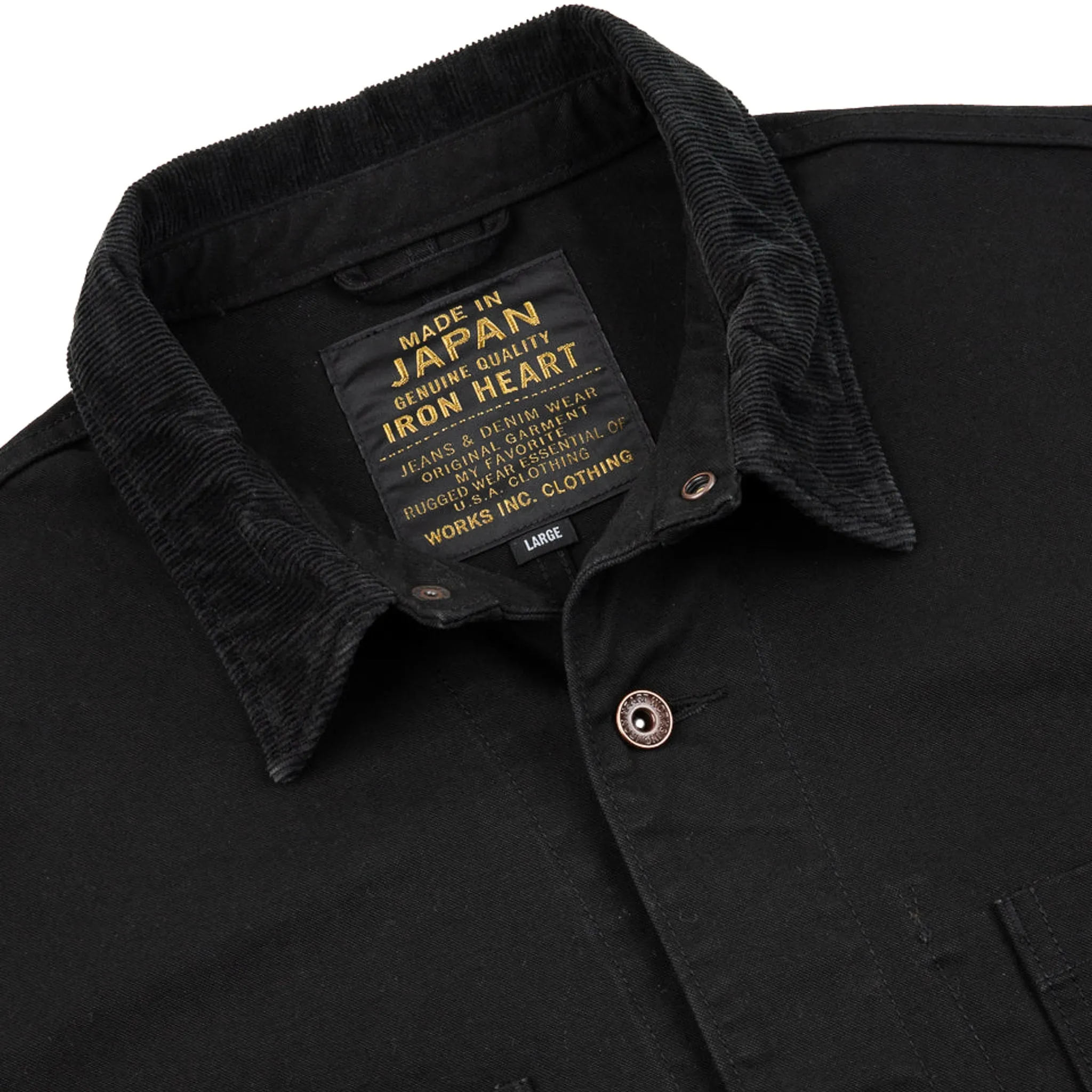 IHJ-148-BLK 10oz Kurashikizome® Organic Cotton Duck Chore Jacket - Black sold by BlackBlue product image thumbnail 4