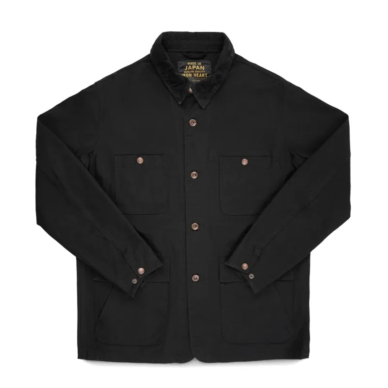 IHJ-148-BLK 10oz Kurashikizome® Organic Cotton Duck Chore Jacket - Black sold by BlackBlue