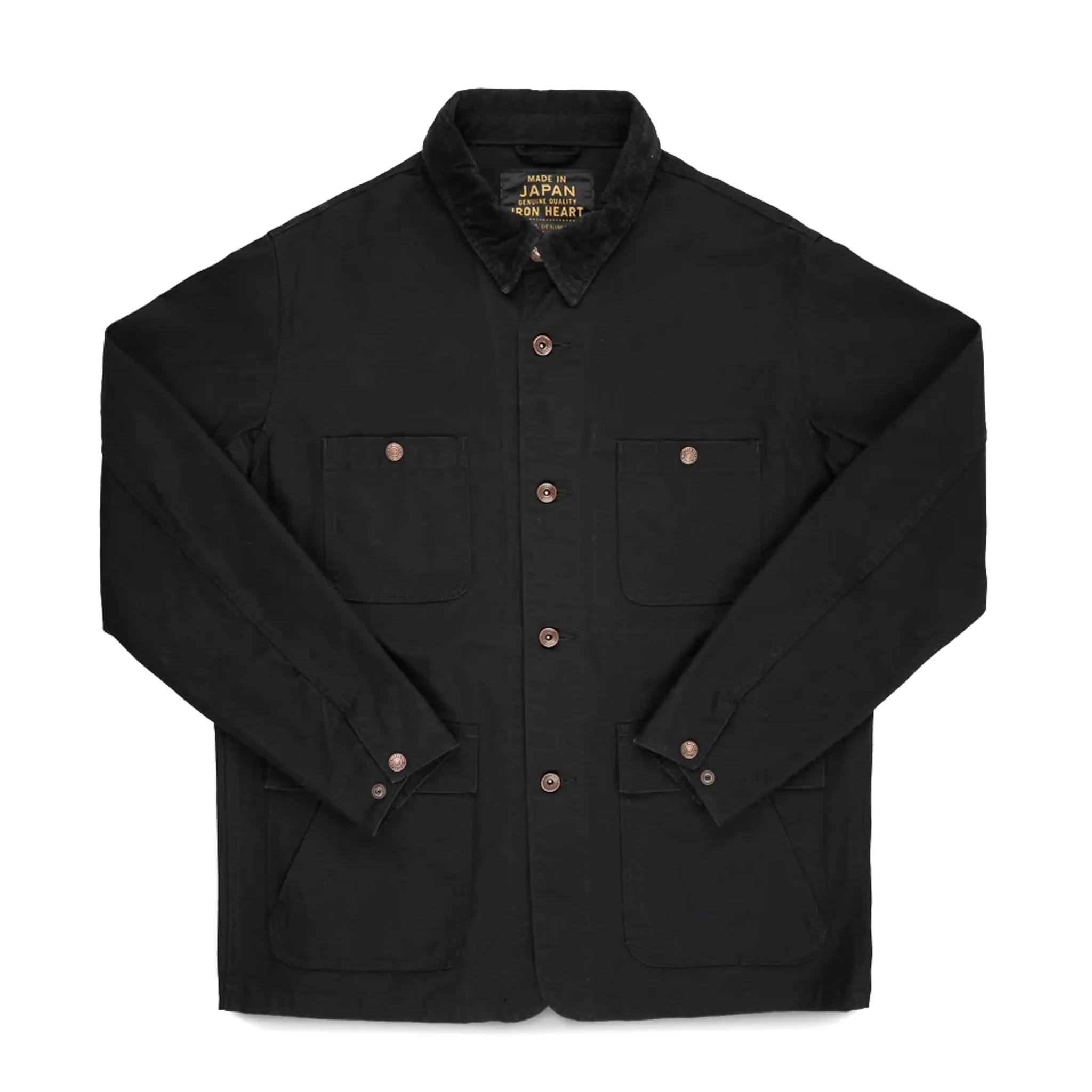 IHJ-148-BLK 10oz Kurashikizome® Organic Cotton Duck Chore Jacket - Black sold by BlackBlue
