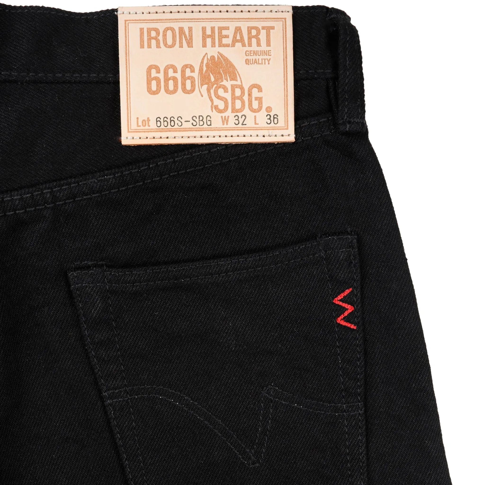 IH-666S-SBG 21oz Selvedge Denim Slim Straight Cut Jeans - Superblack (Fades To Grey) sold by BlackBlue product image thumbnail 5