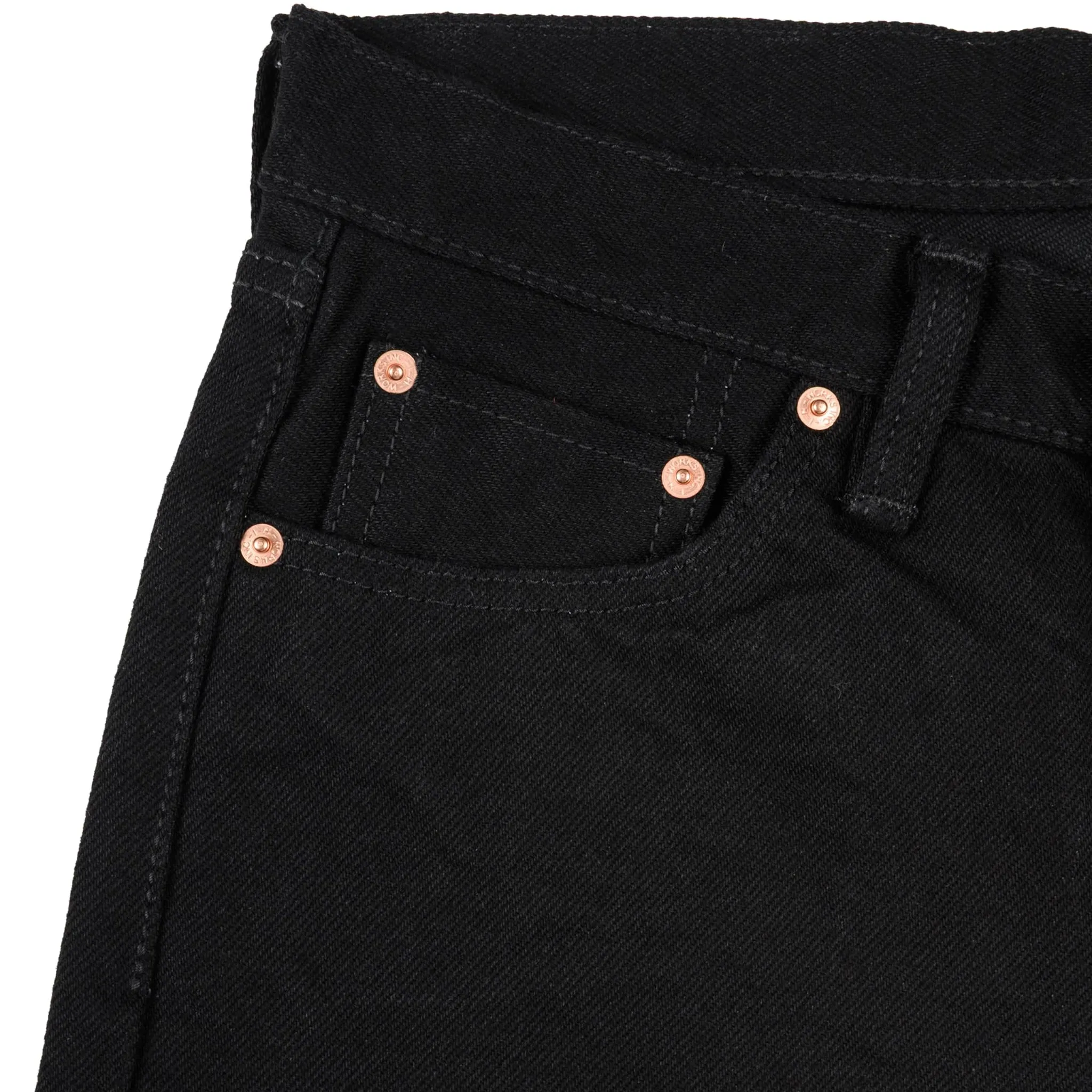 IH-666S-SBG 21oz Selvedge Denim Slim Straight Cut Jeans - Superblack (Fades To Grey) sold by BlackBlue product image thumbnail 4