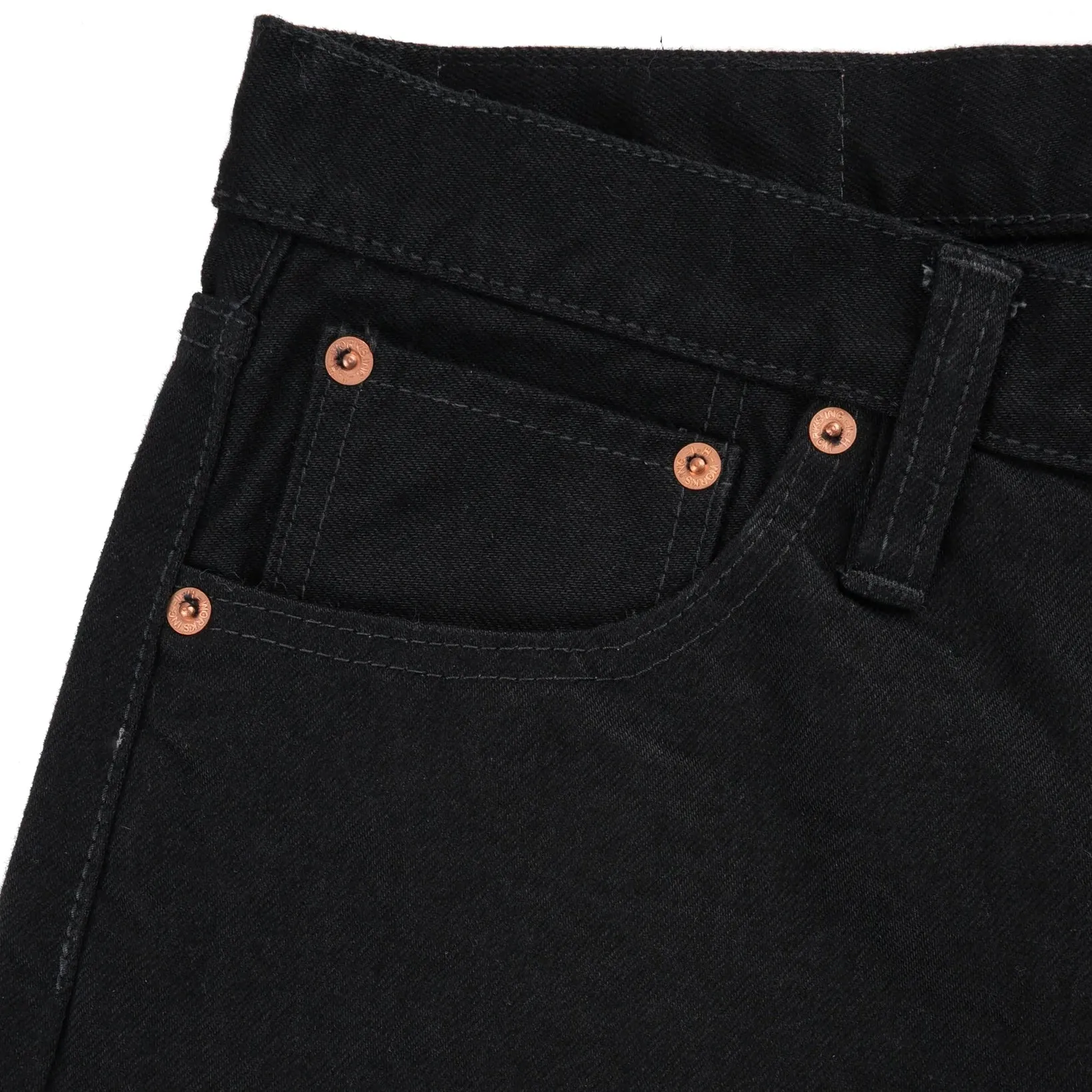 IH-634S-142bb 14oz Selvedge Denim Straight Cut Jeans - Black/Black sold by BlackBlue product image thumbnail 5