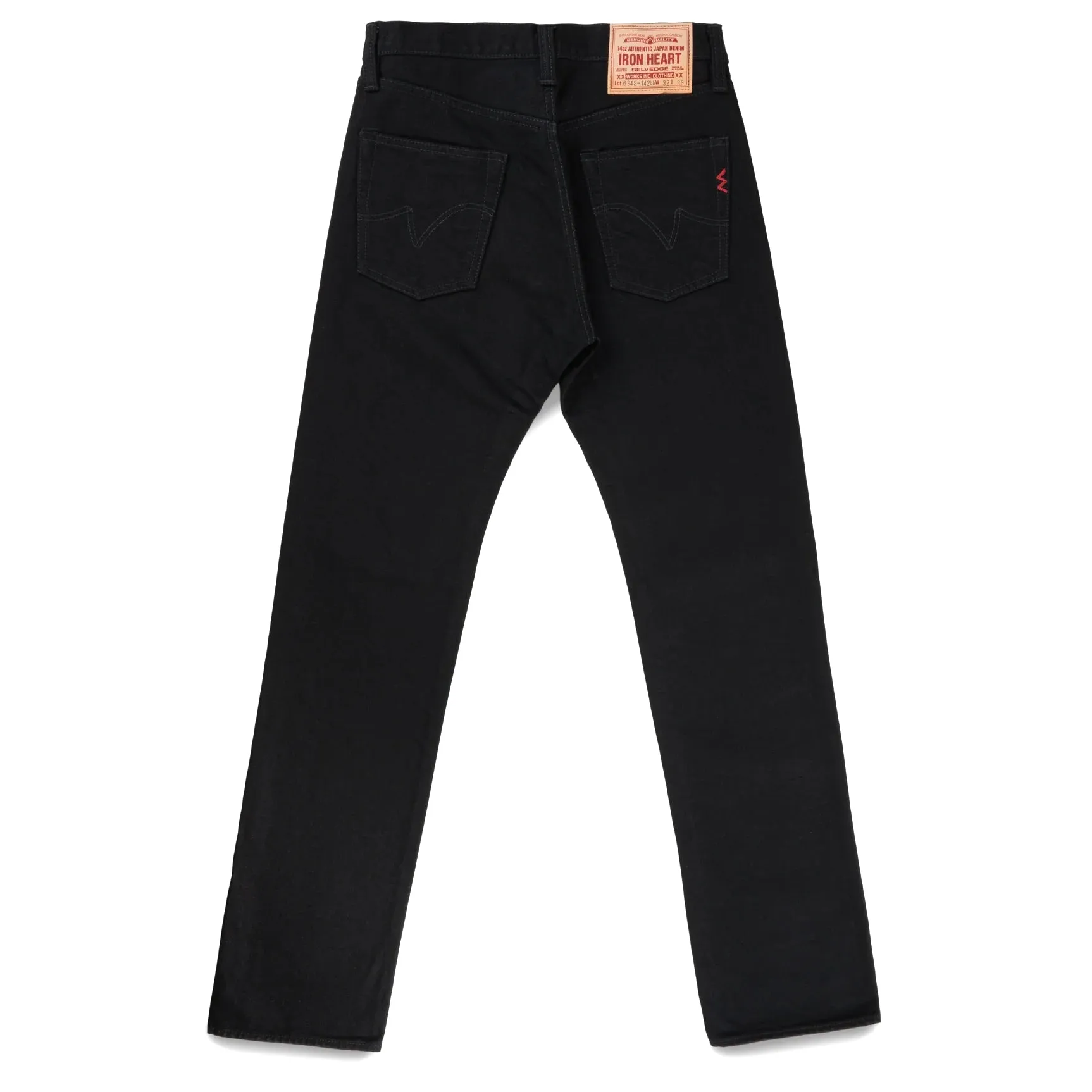 IH-634S-142bb 14oz Selvedge Denim Straight Cut Jeans - Black/Black sold by BlackBlue product image thumbnail 3