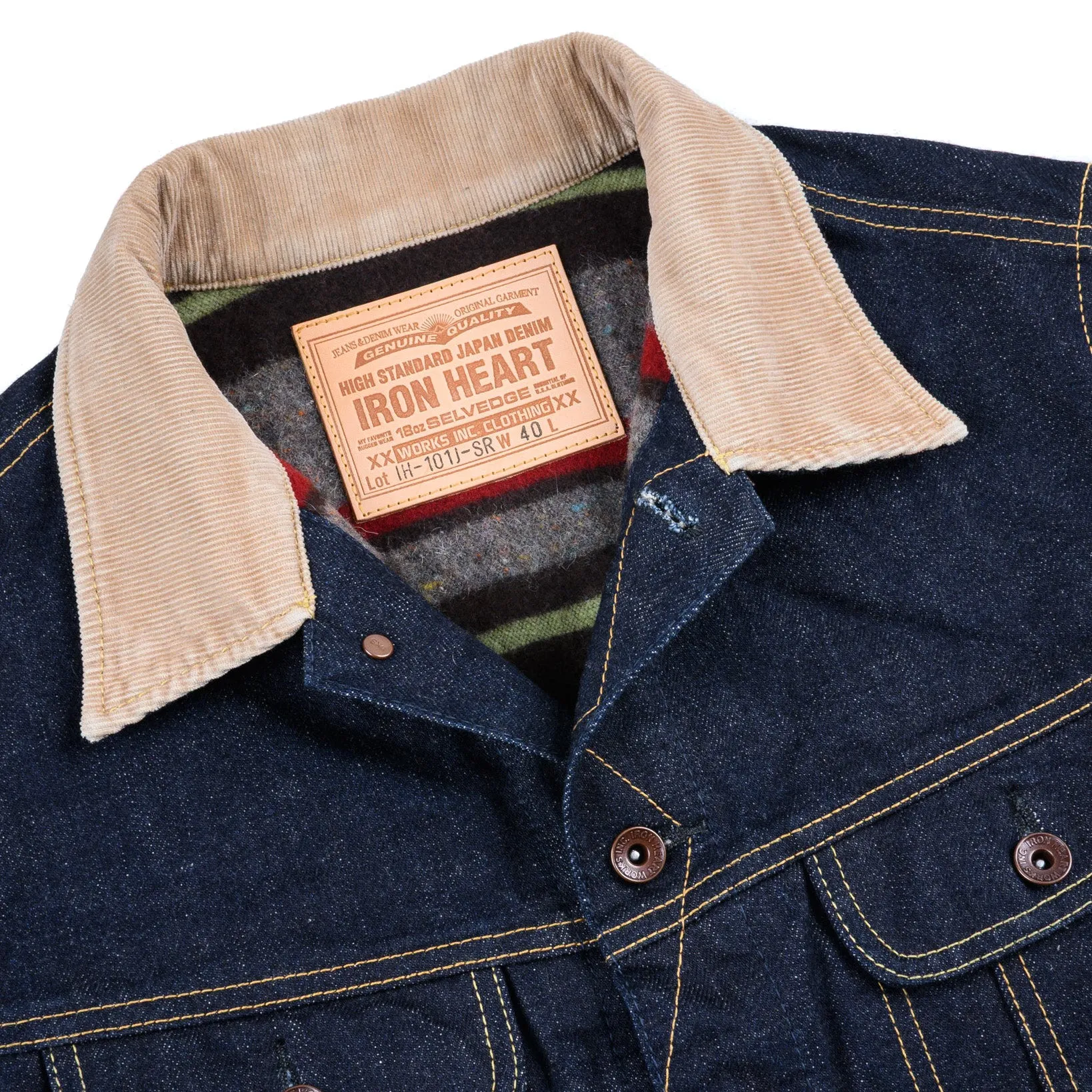IH-101J-SR 18oz Selvedge Denim Storm Rider Jacket - Indigo sold by BlackBlue product image thumbnail 4
