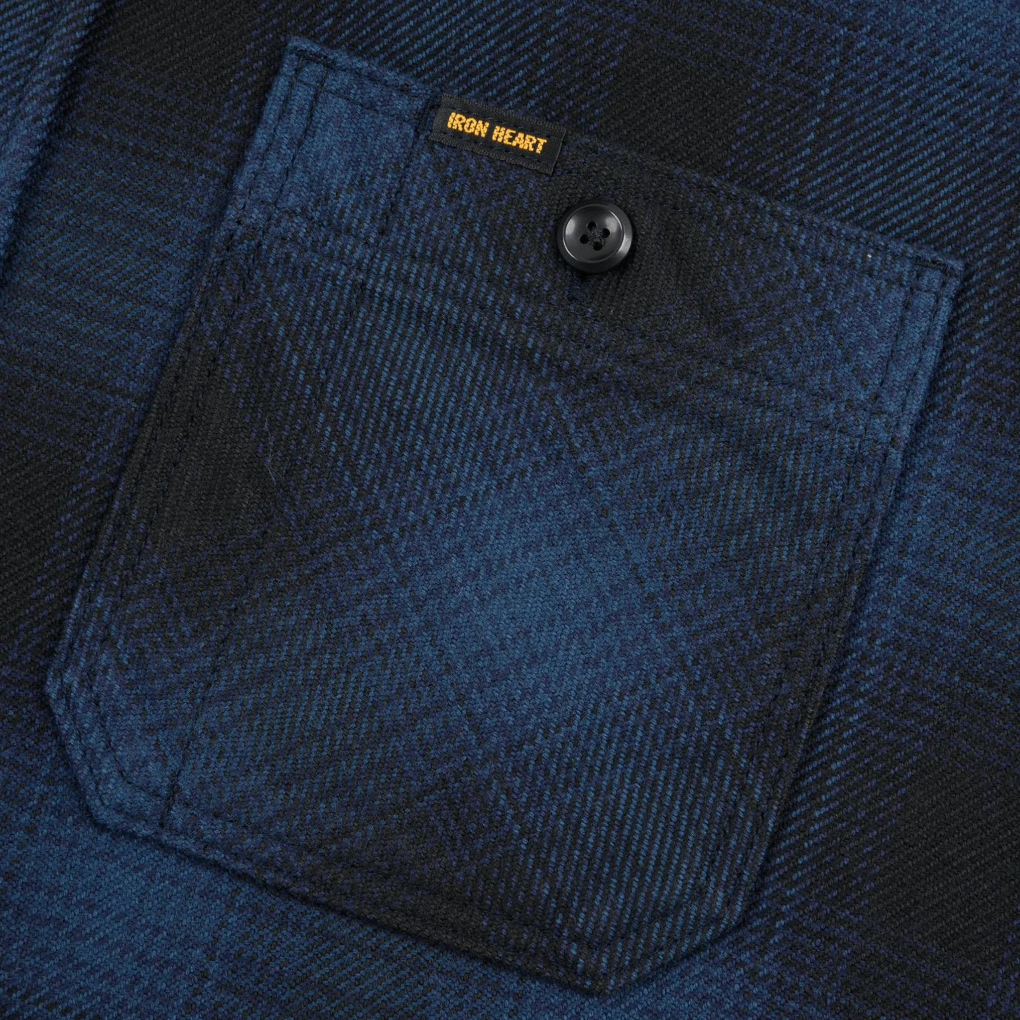 IHSH-265-NAV Ultra Heavy Flannel Ombré Check Work Shirt - Navy/Black sold by BlackBlue product image thumbnail 5