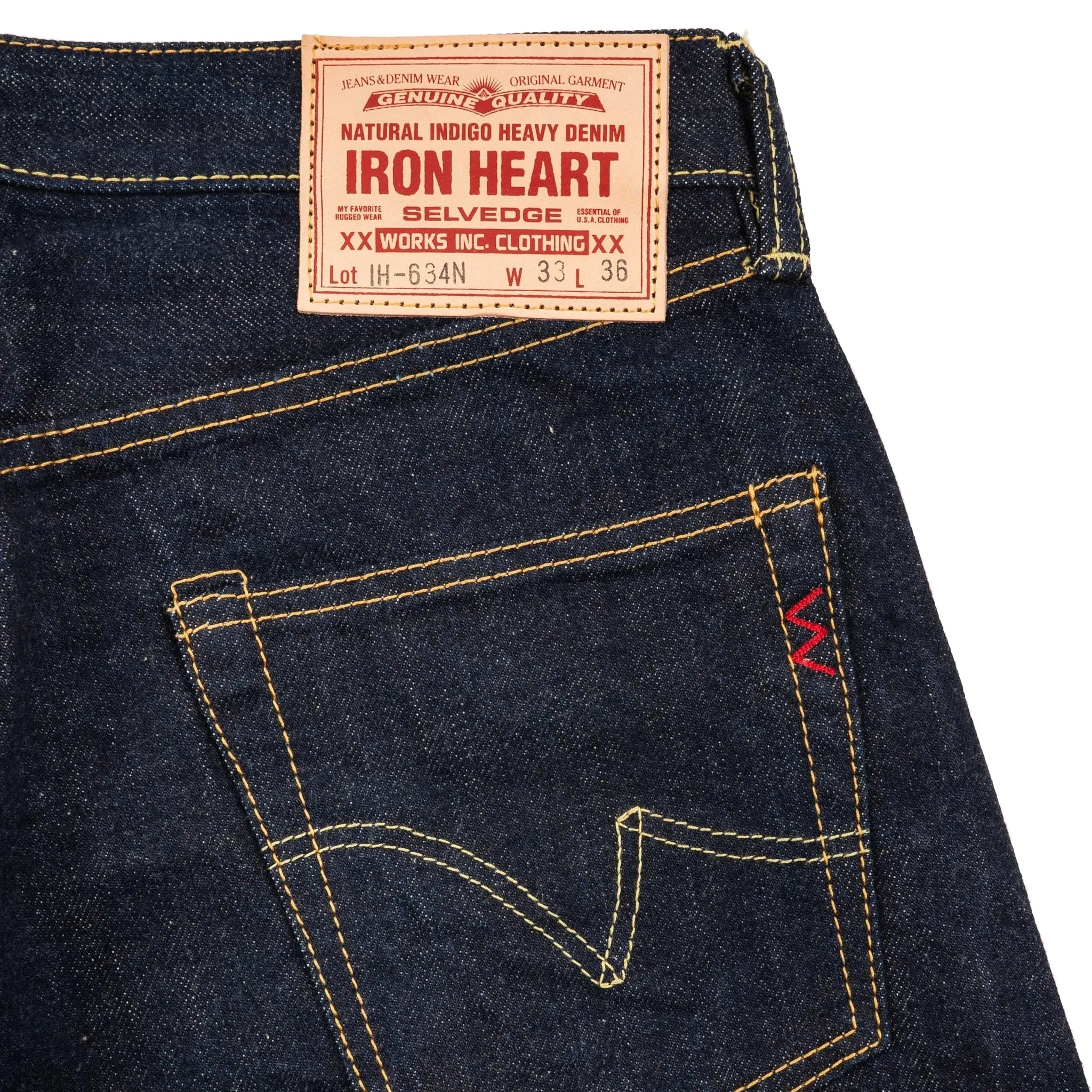 IH-634N 17oz Selvedge Denim Straight Cut Jeans - Natural Indigo sold by BlackBlue product image thumbnail 4