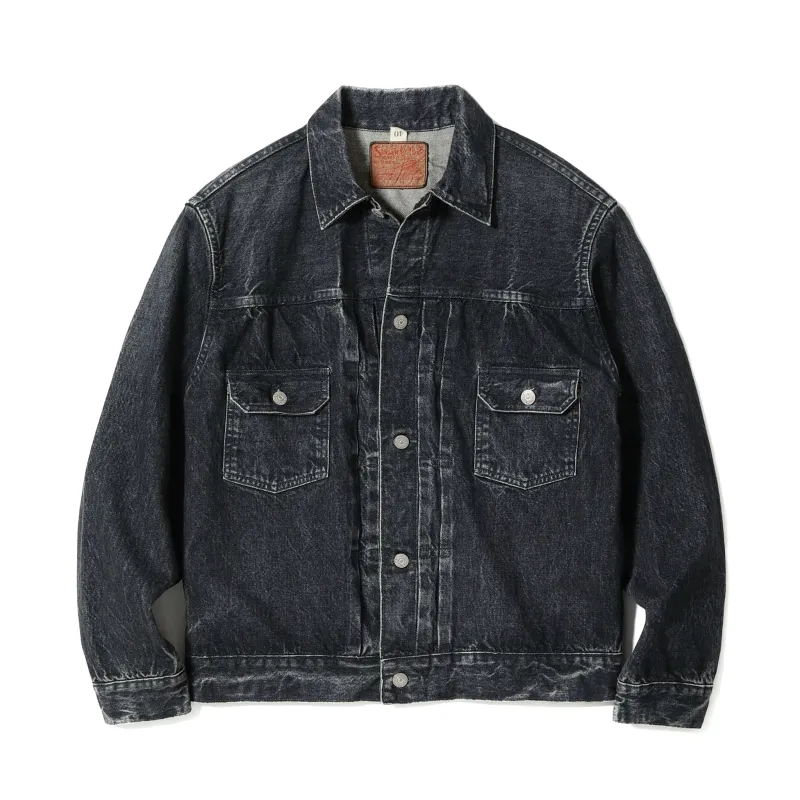 SC15650H 14.25oz Black Selvedge Denim Jacket 1953 Aged Model made by Sugar Cane