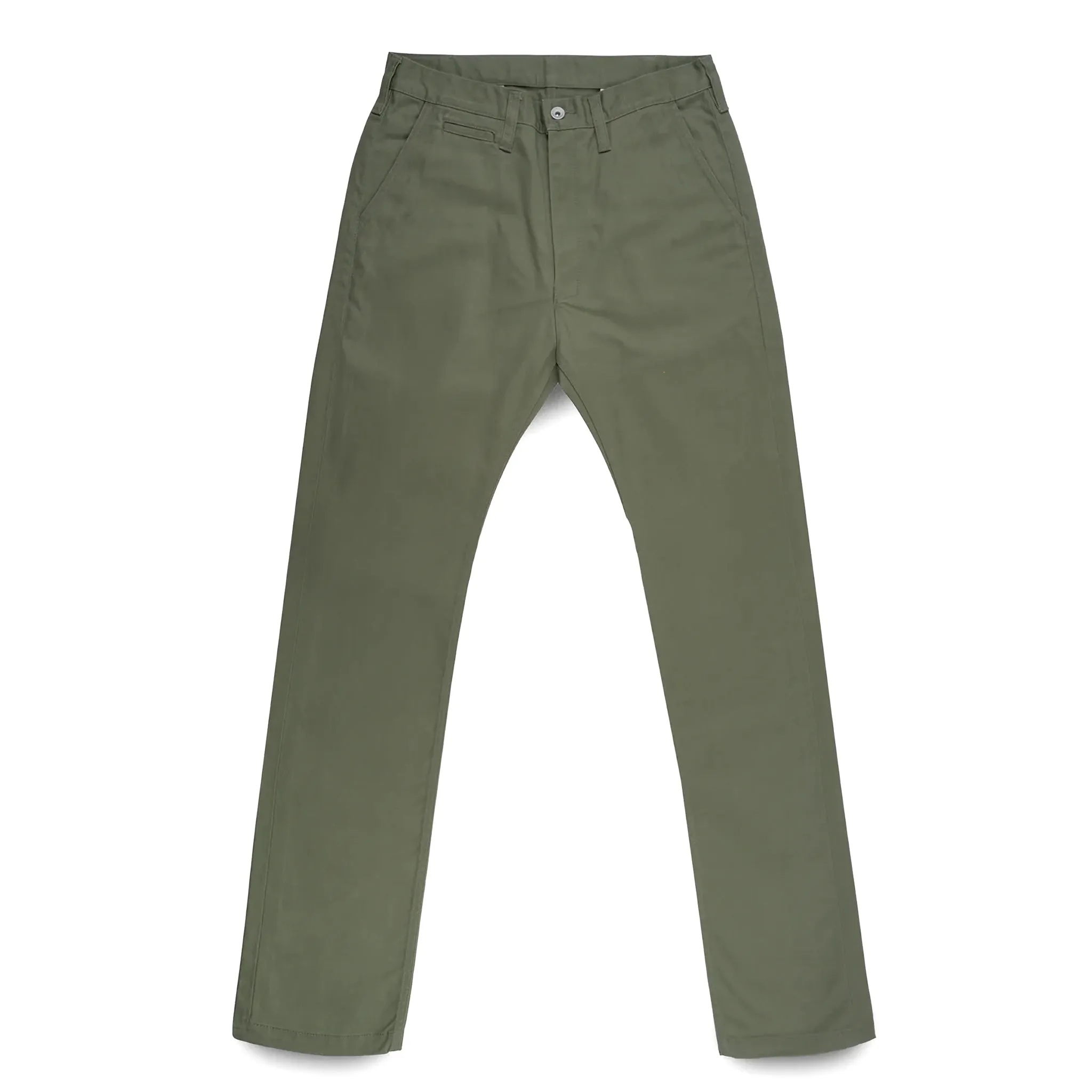 IH-727-OLV 9oz Mercerised Selvedge Cotton Medium/High Rise Tapered Chinos - Olive sold by BlackBlue product image thumbnail 2