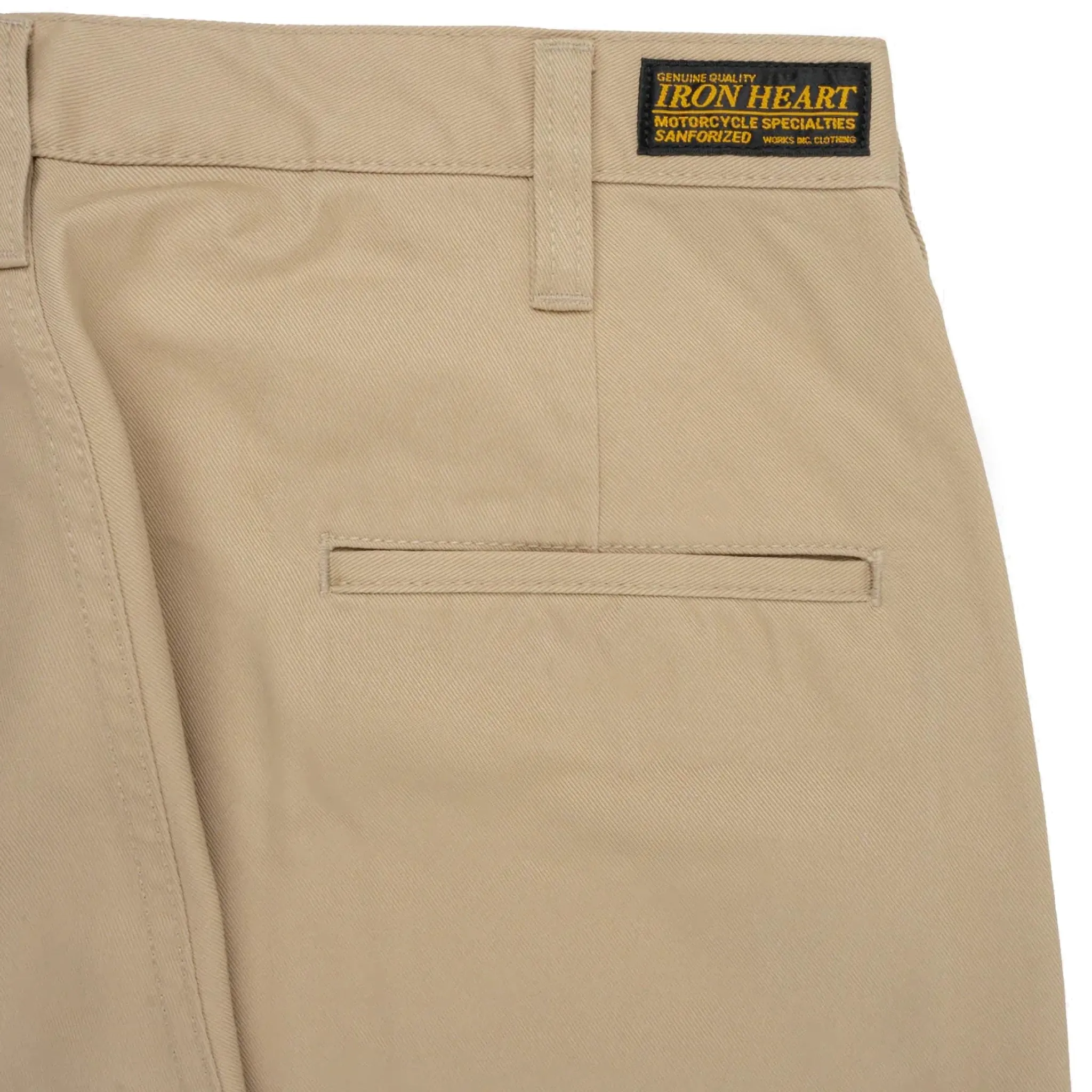 IH-727-KHA 9oz Mercerised Selvedge Cotton Medium/High Rise Tapered Chinos - Khaki sold by BlackBlue product image thumbnail 5