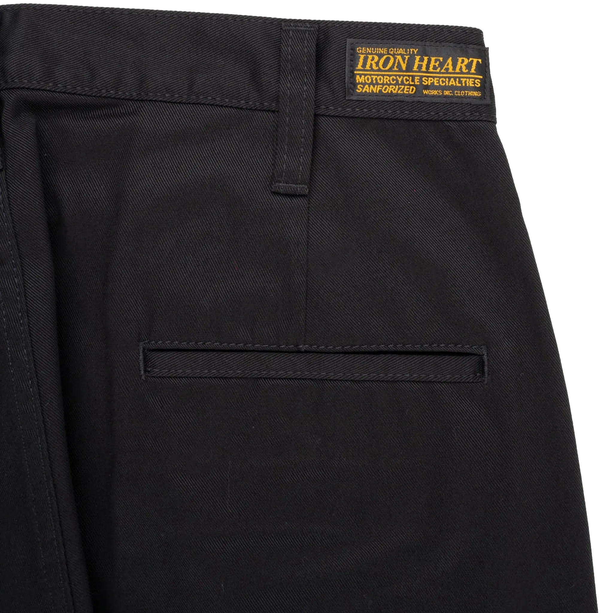IH-727-BLK 9oz Mercerised Selvedge Cotton Medium/High Rise Tapered Chinos - Black sold by BlackBlue product image thumbnail 4