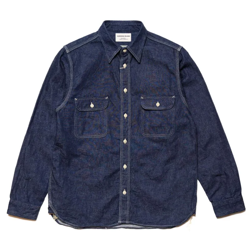 Japanese Cotton 10oz Denim Shirt - Indigo sold by BlackBlue