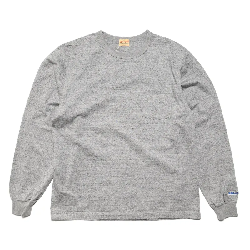 WV68849 Heavyweight Long Sleeve Pocket T-Shirt Heather Grey sold by BlackBlue