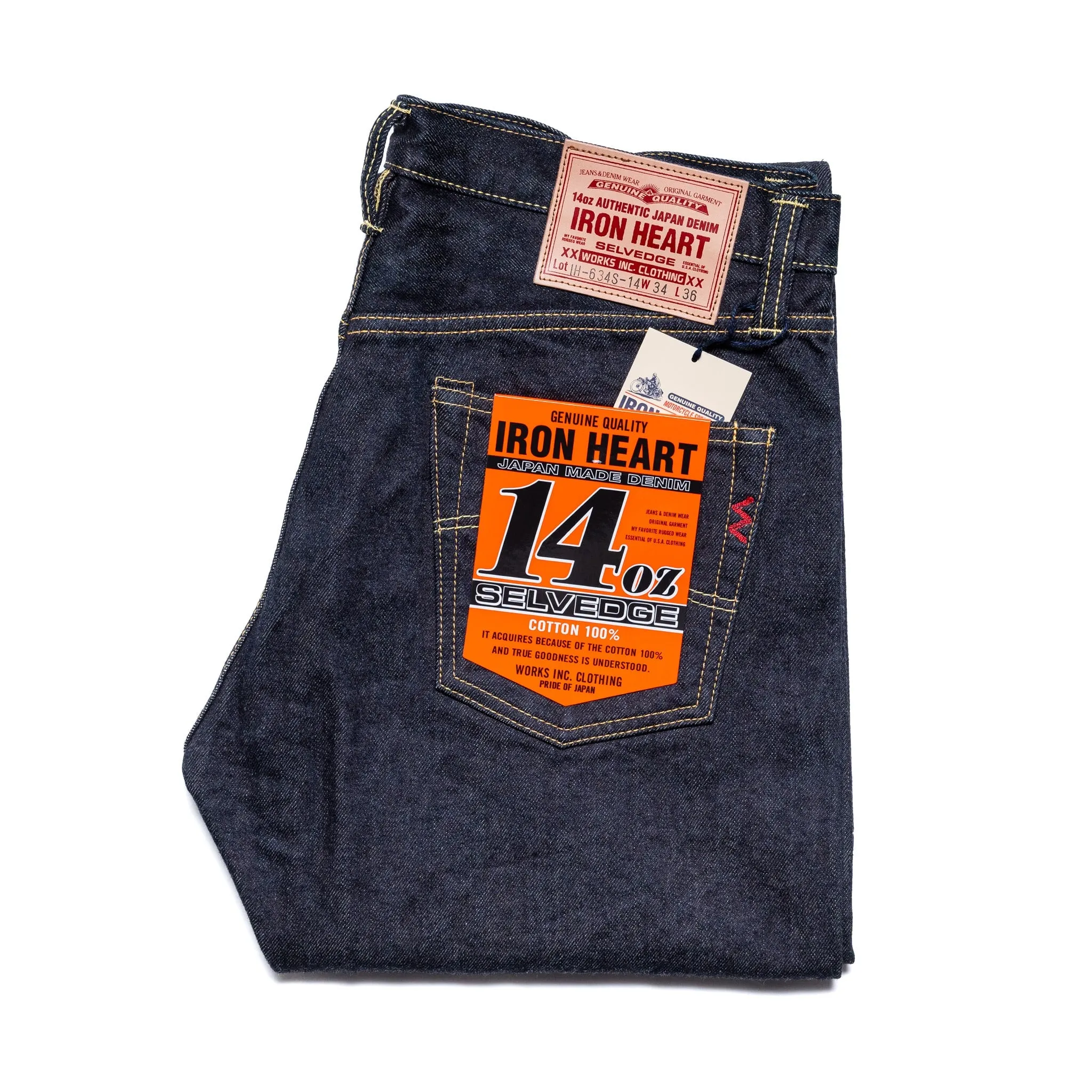 IH-634S-142 14oz Selvedge Denim Straight Cut Jeans - Indigo sold by BlackBlue