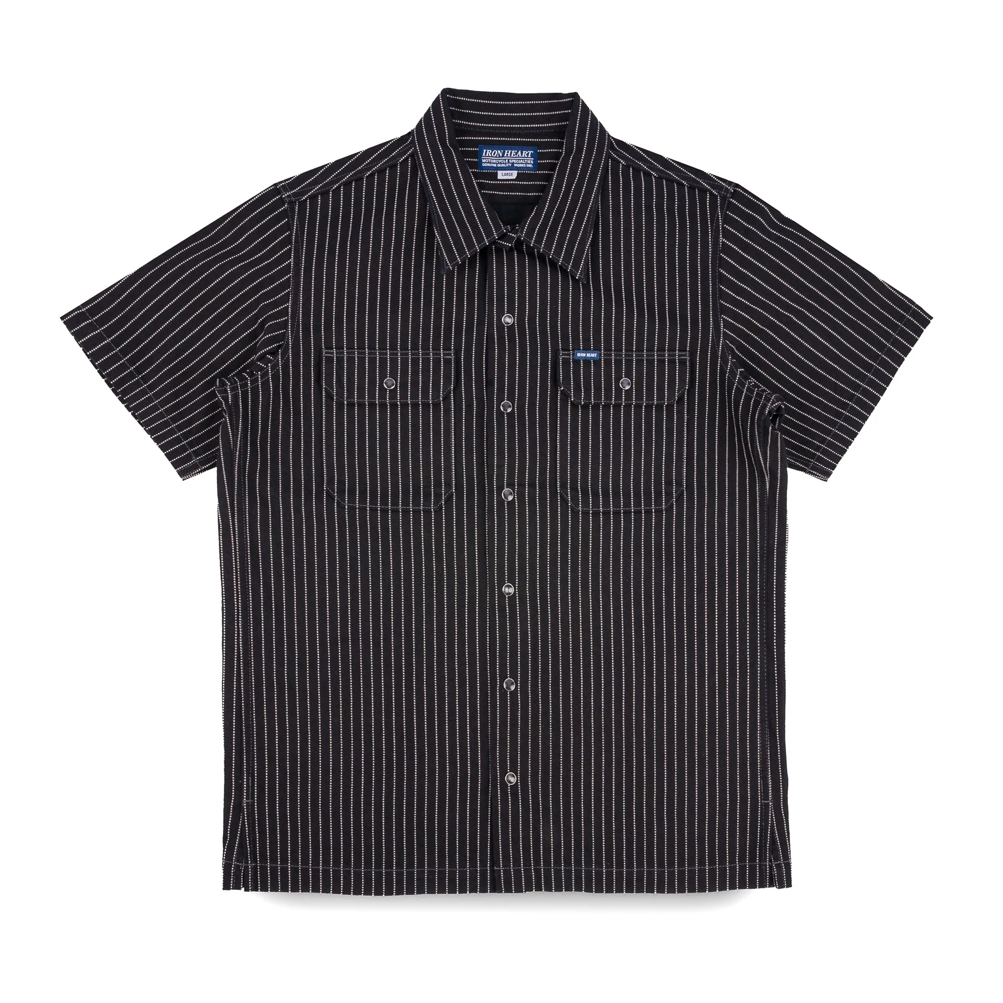 IHSH-416-BLK 10oz Wabash Short Sleeved Mechanic Shirt - Black sold by BlackBlue