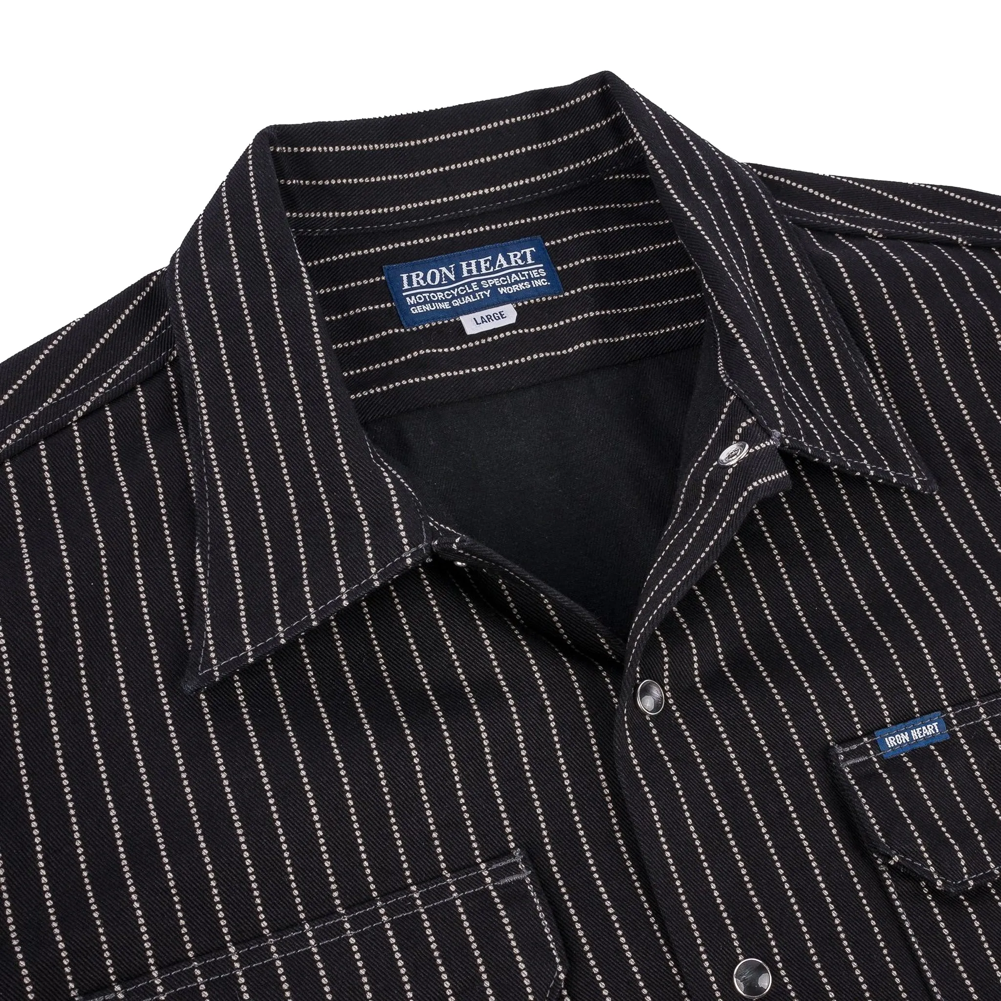 IHSH-416-BLK 10oz Wabash Short Sleeved Mechanic Shirt - Black sold by BlackBlue product image thumbnail 3