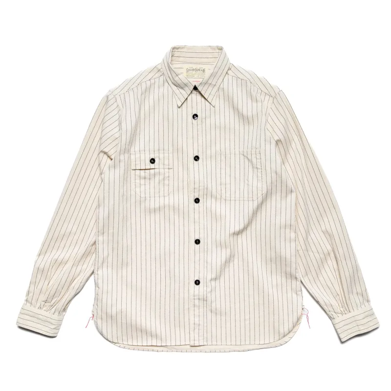 Fiction Romance SC27076 8.5oz White Wabash Stripe Work Shirt sold by BlackBlue