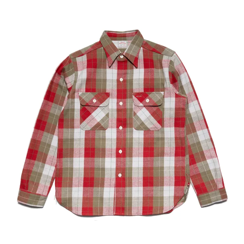 3104-N "E Pattern" Flannel Shirt - Red sold by BlackBlue