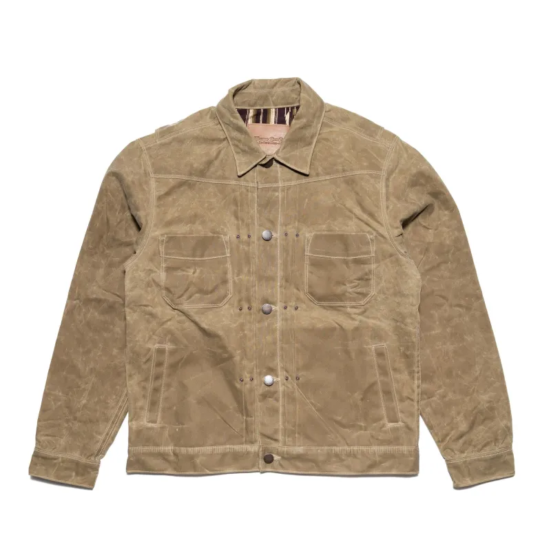 RJ-1 Riders Jacket - Waxed Canvas - Tobacco (Purple Lining) made by Freenote Cloth
