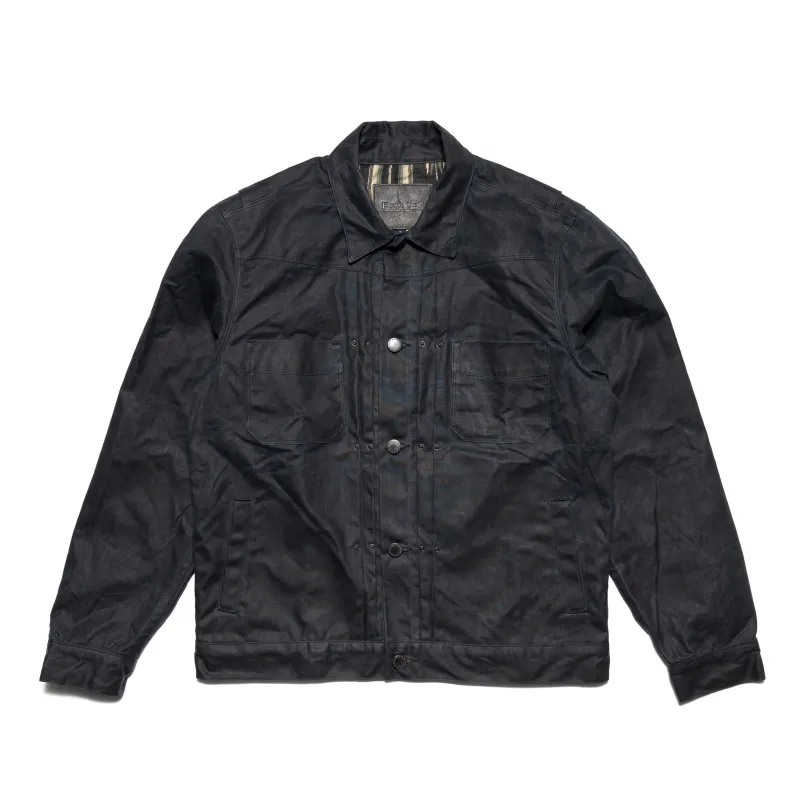 RJ-1 Riders Jacket Waxed Canvas - Black (Olive Lining) sold by BlackBlue