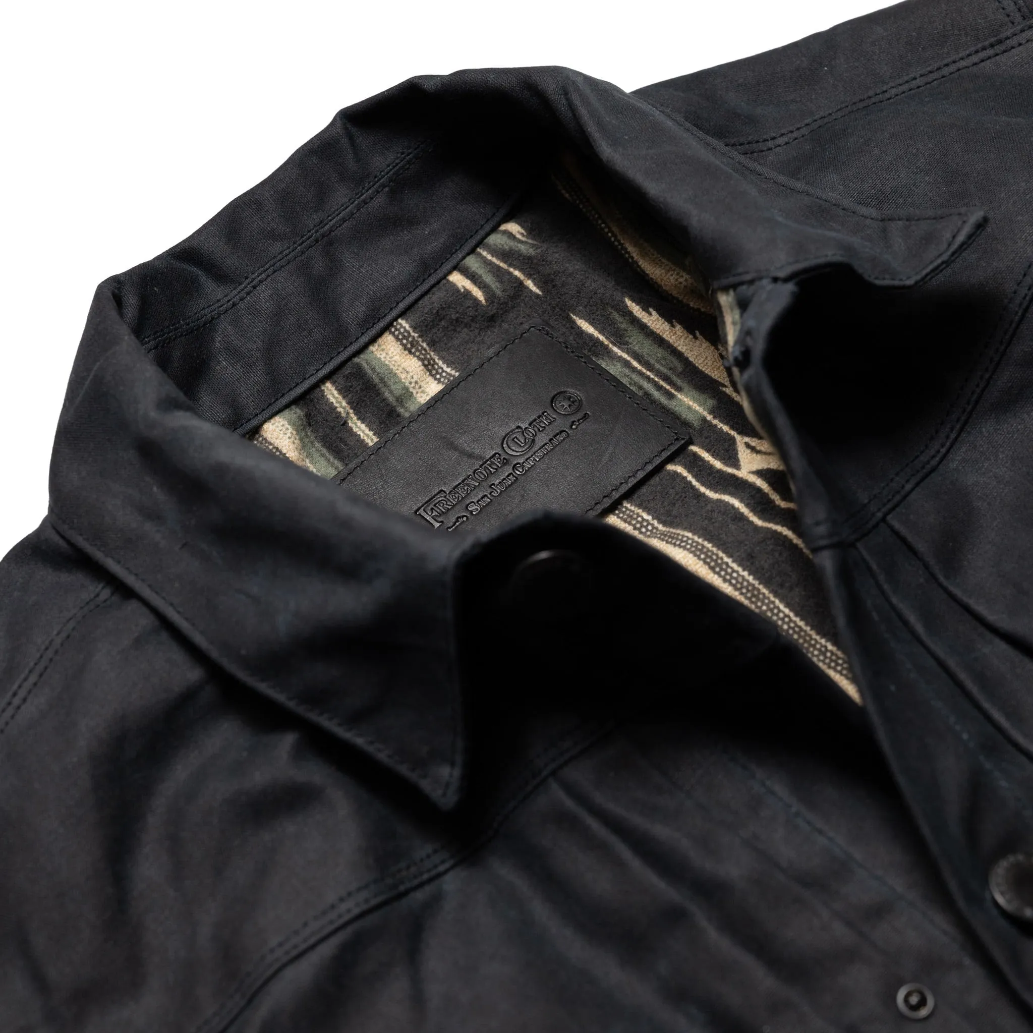 RJ-1 Riders Jacket Waxed Canvas - Black (Olive Lining) sold by BlackBlue product image thumbnail 3
