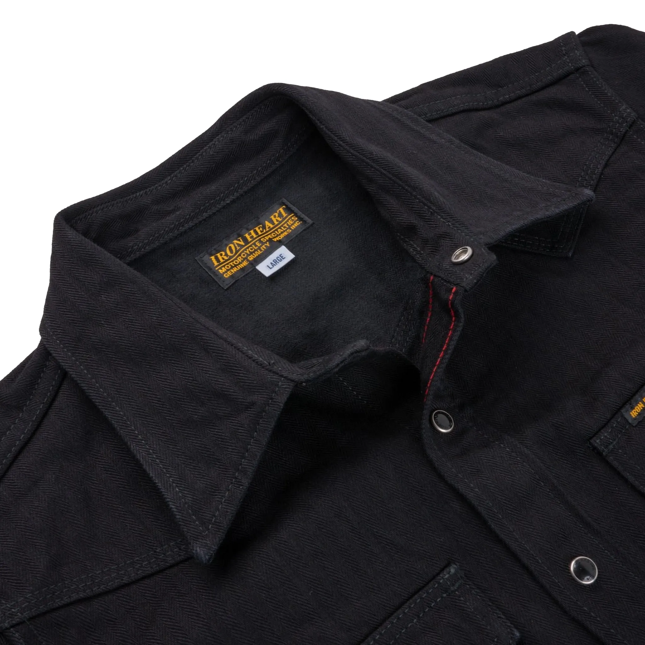 IHSH-410-BLK 14oz Herringbone CPO Western Shirt - Black sold by BlackBlue product image thumbnail 3