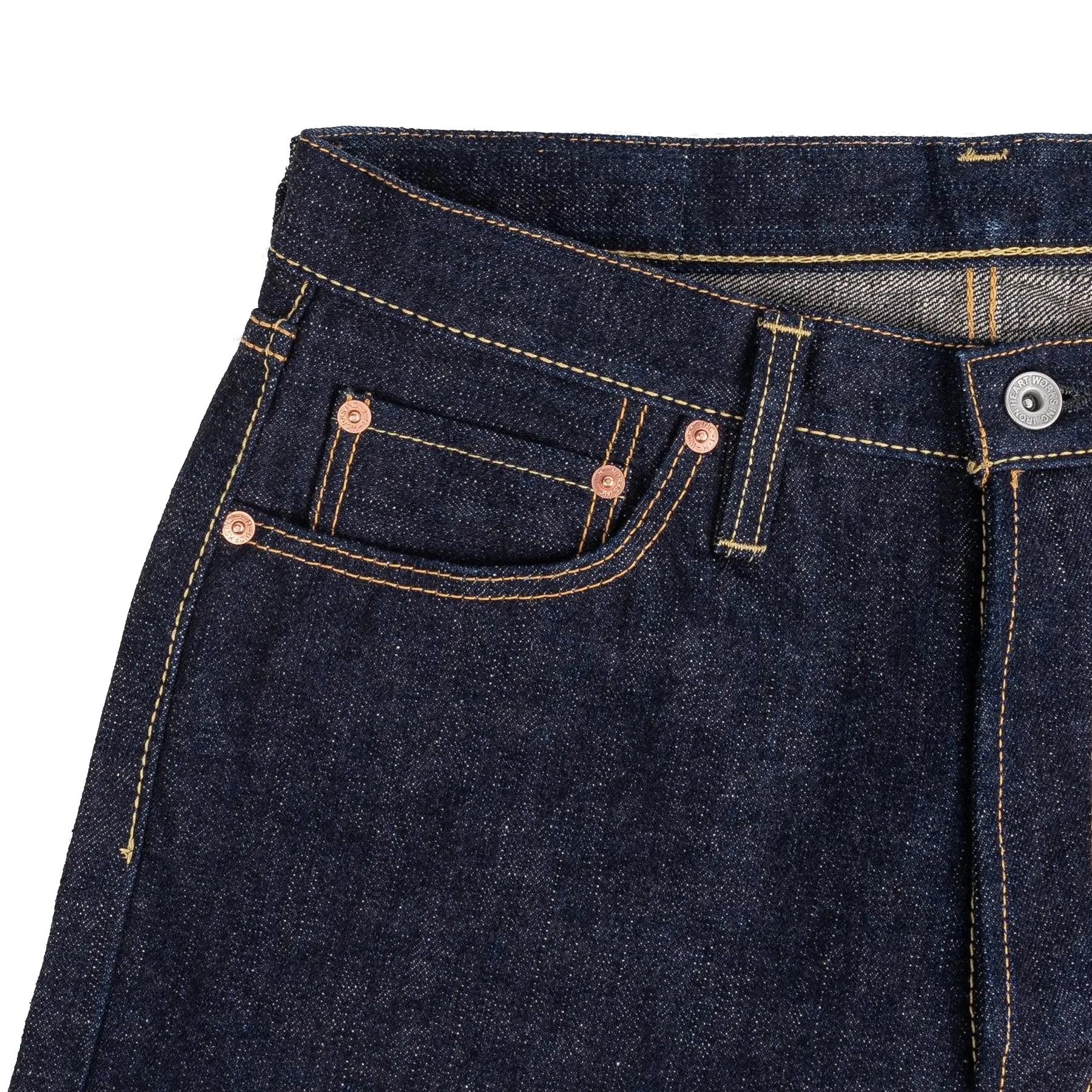 IH-888S-18 18oz Vintage Selvedge Denim Medium/High Rise Tapered Cut Jeans - Indigo sold by BlackBlue product image thumbnail 5