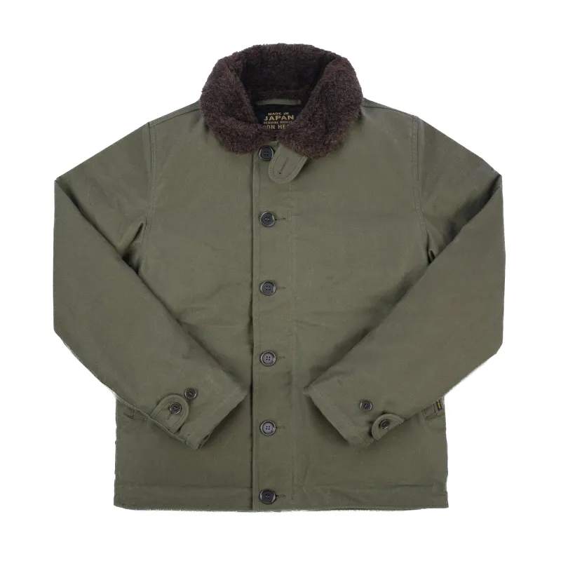 IHM-37-GRN Oiled Whipcord N1 Deck Jacket - Army Green sold by BlackBlue