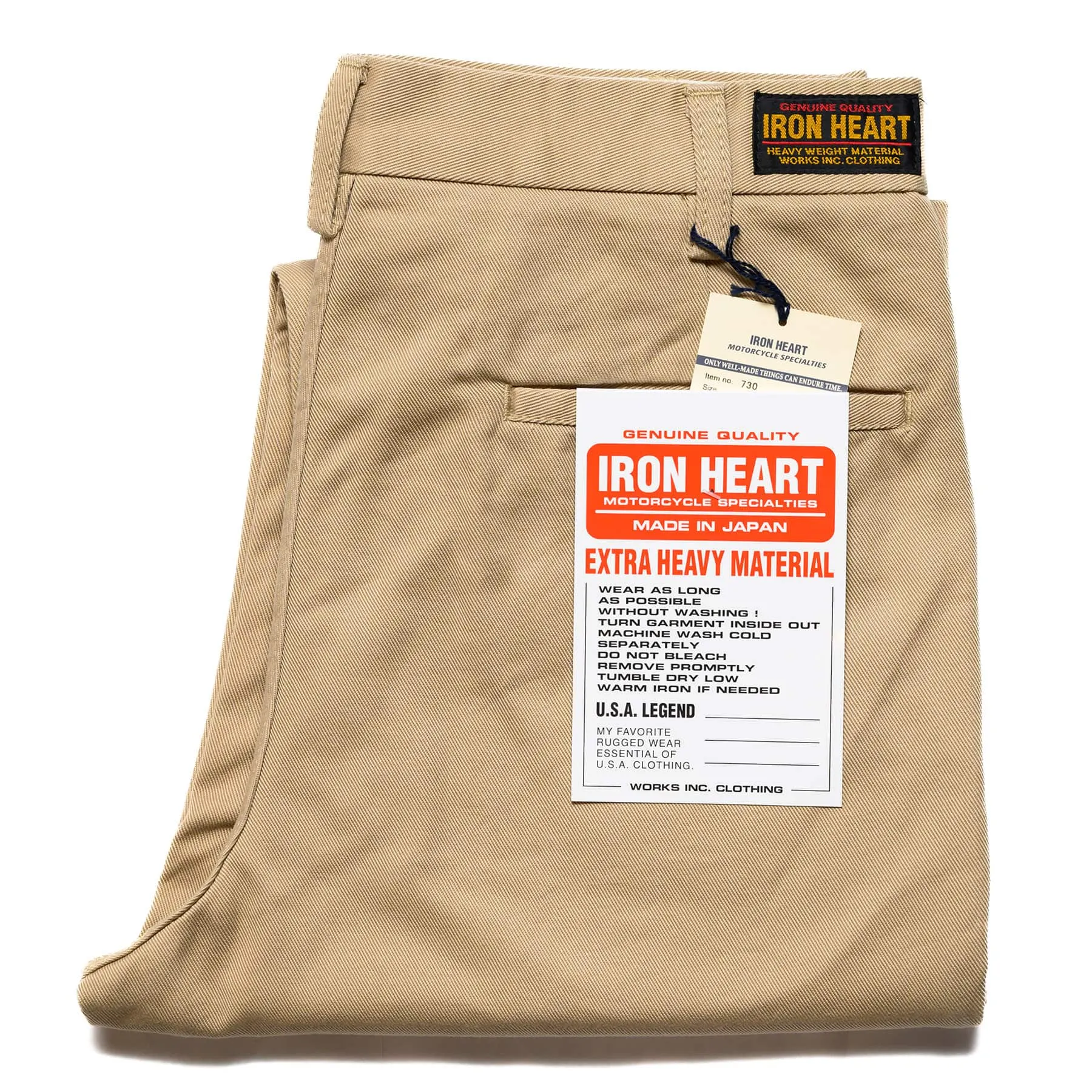 IH-730-KHA 12oz Heavy Cotton Regular Fit Chinos - Khaki sold by BlackBlue
