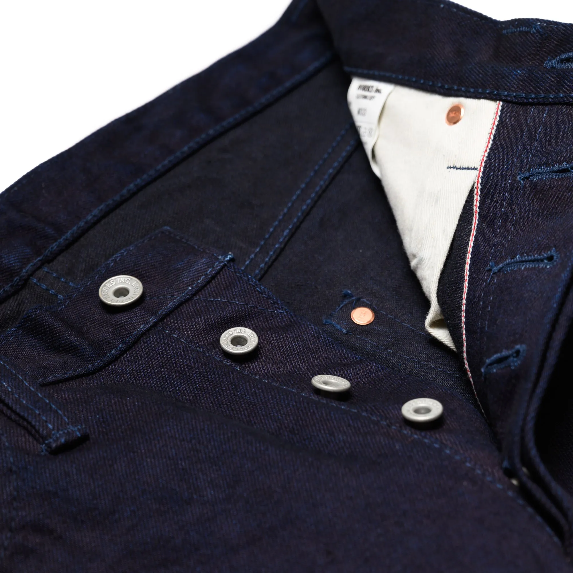 IH-888S-142ib 14oz Selvedge Denim Medium/High Rise Tapered Cut Jeans - Indigo/Black sold by BlackBlue product image thumbnail 5