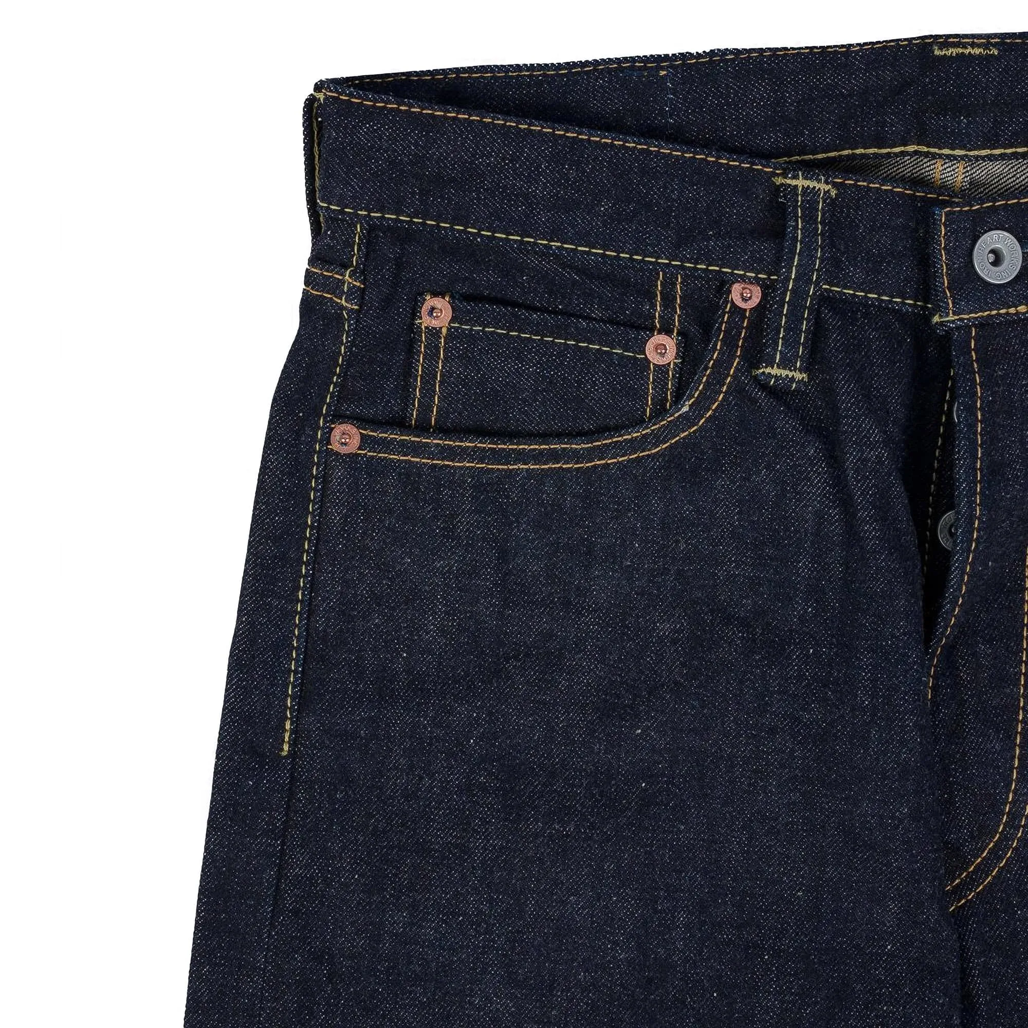IH-888N 17oz Selvedge Denim Medium/High Rise Tapered Cut Jeans - Natural Indigo sold by BlackBlue product image thumbnail 4
