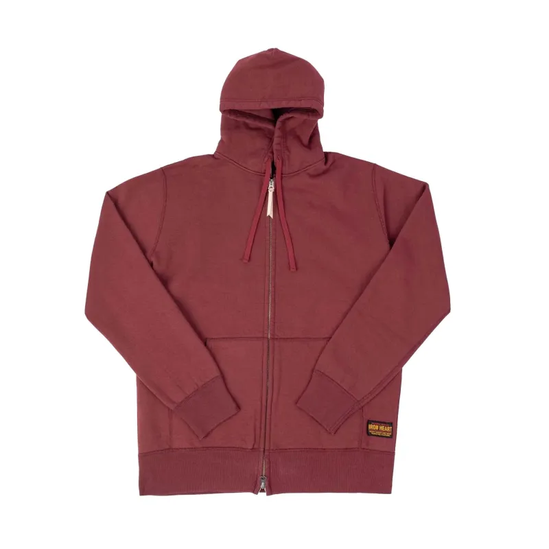 IHSW-10-BUR 14oz Ultra Heavyweight Loopwheel Cotton Zip Up Hoodie - Burgundy sold by BlackBlue