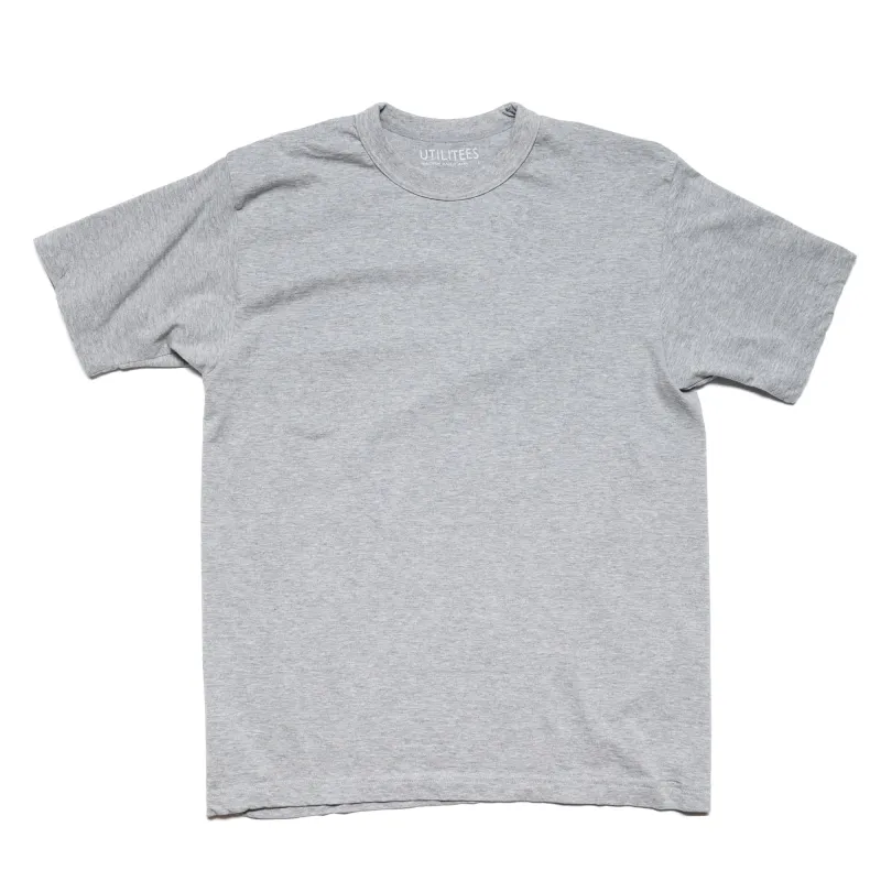 UTIL-GRY 5 5oz Loopwheel Crew Neck T-Shirt - Grey sold by BlackBlue