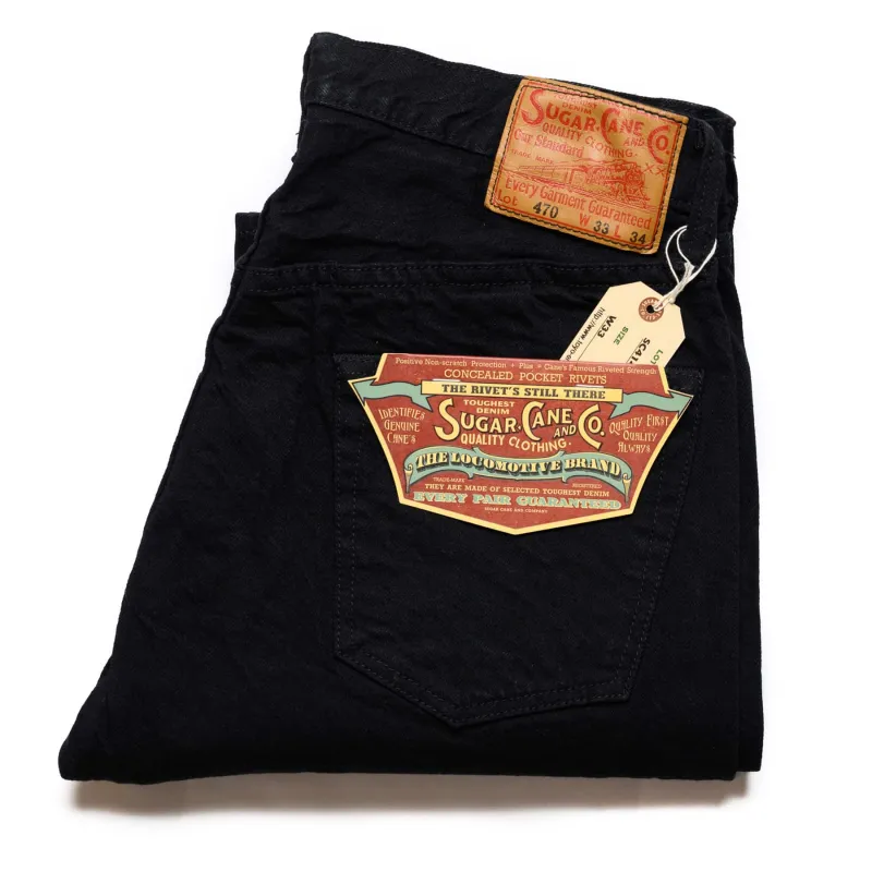 13oz Selvedge Denim 1947 "Type III"  Slim Tapered Black SC41470 sold by BlackBlue