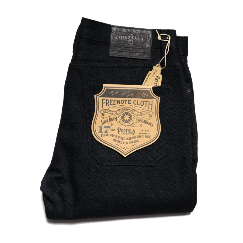 Portola Classic Taper - 17 oz Black Slub Denim sold by BlackBlue