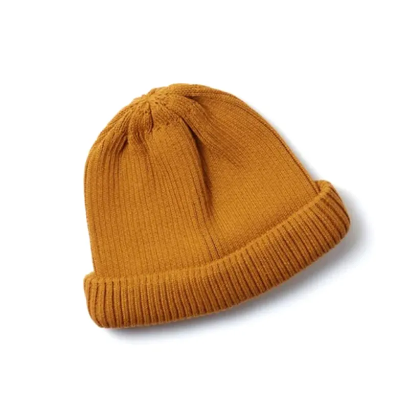 R5021 Cotton Roll Up Beanie - D. Yellow sold by BlackBlue