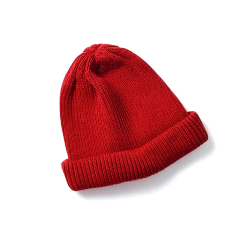 R5021 Cotton Roll Up Beanie - D. Red sold by BlackBlue